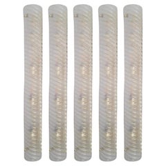 Set of Five Long Canale Clear Sconces by Barovier e Toso. Italy, 1960's.