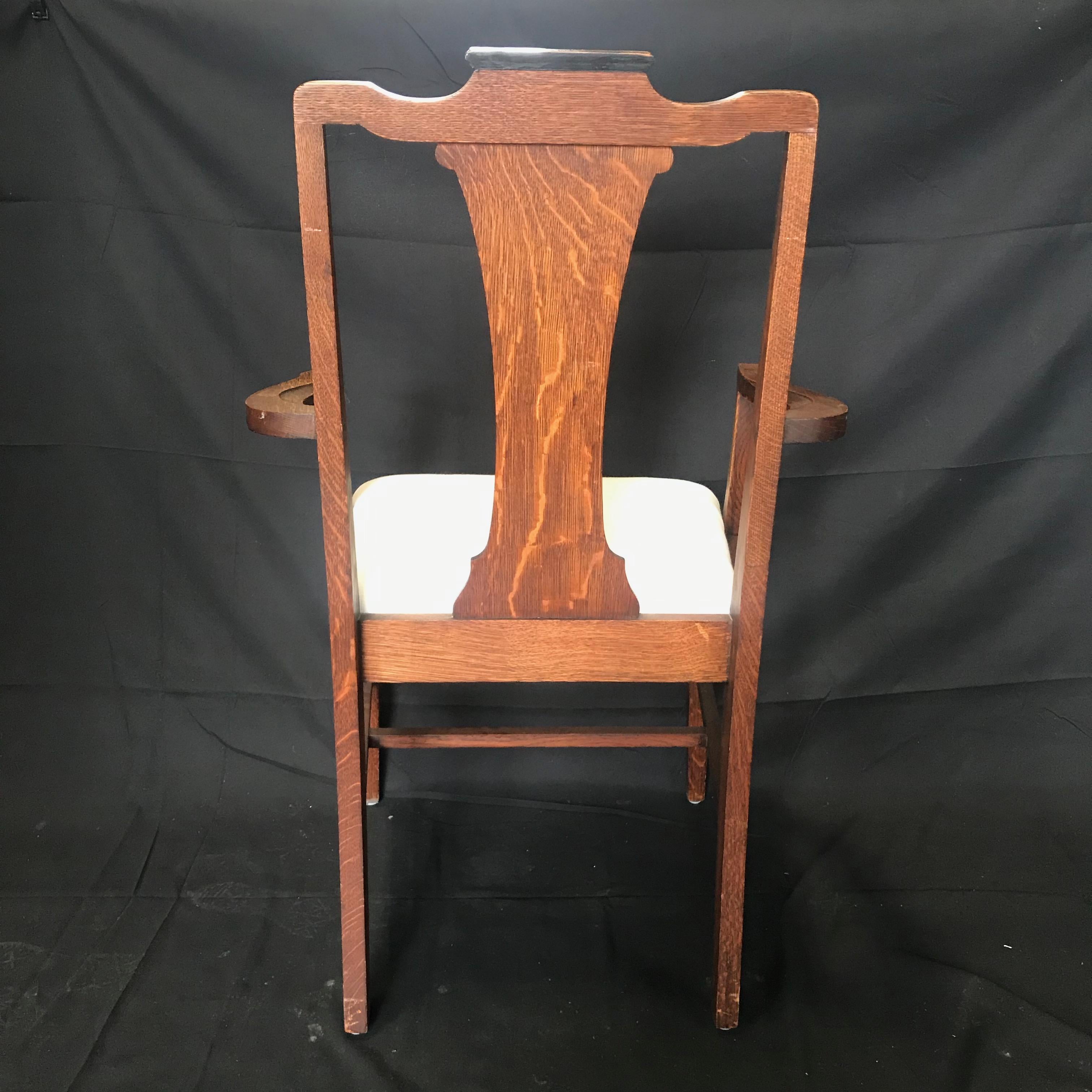 Set of Five Louis XVI Style Oak Dining Chairs with Inlaid Marquetry 1