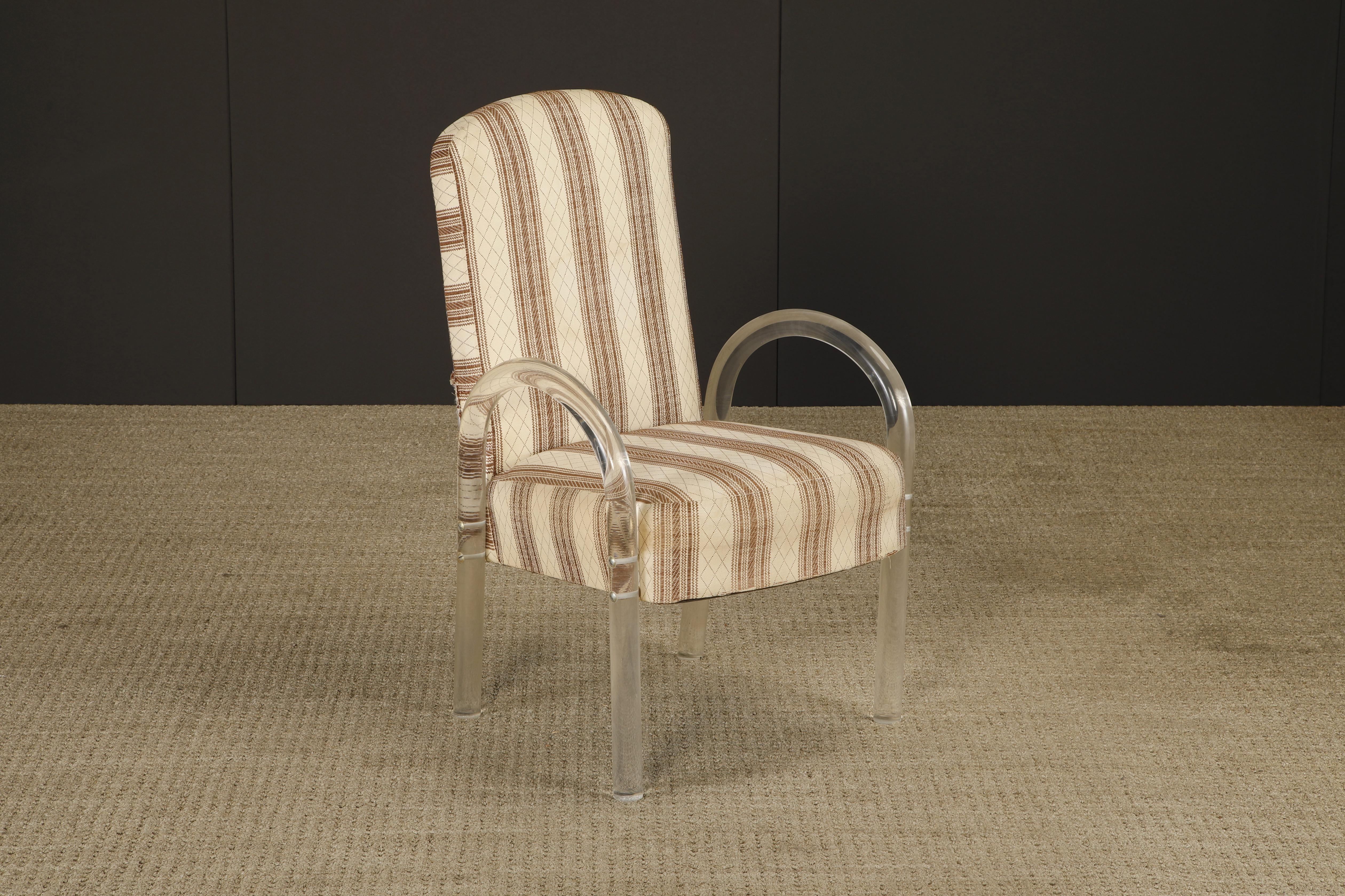 Ensemble de cinq chaises de salle à manger en cascade en lucite par I Hill Manufacturing, années 1980 en vente 4