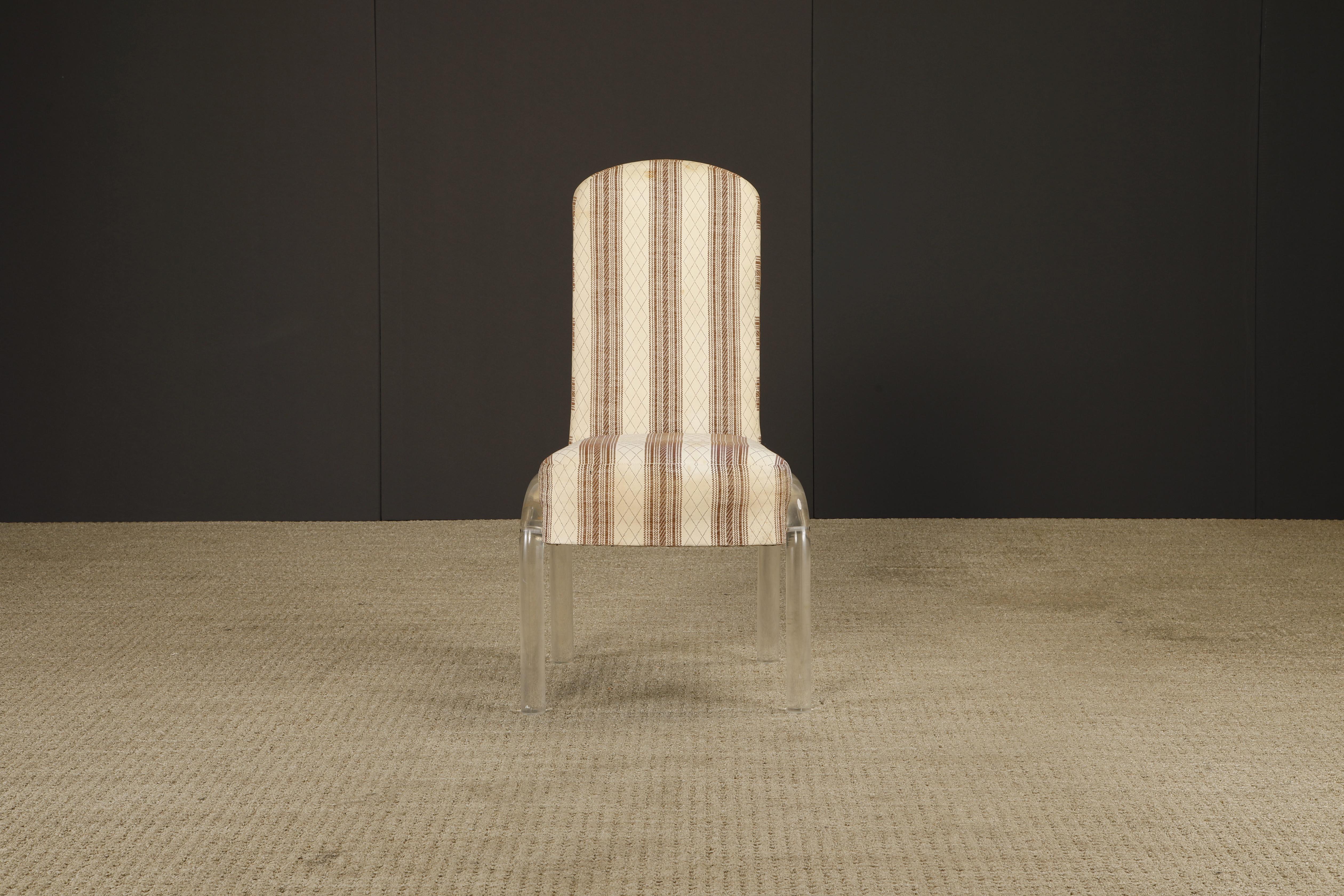 Ensemble de cinq chaises de salle à manger en cascade en lucite par I Hill Manufacturing, années 1980 en vente 8