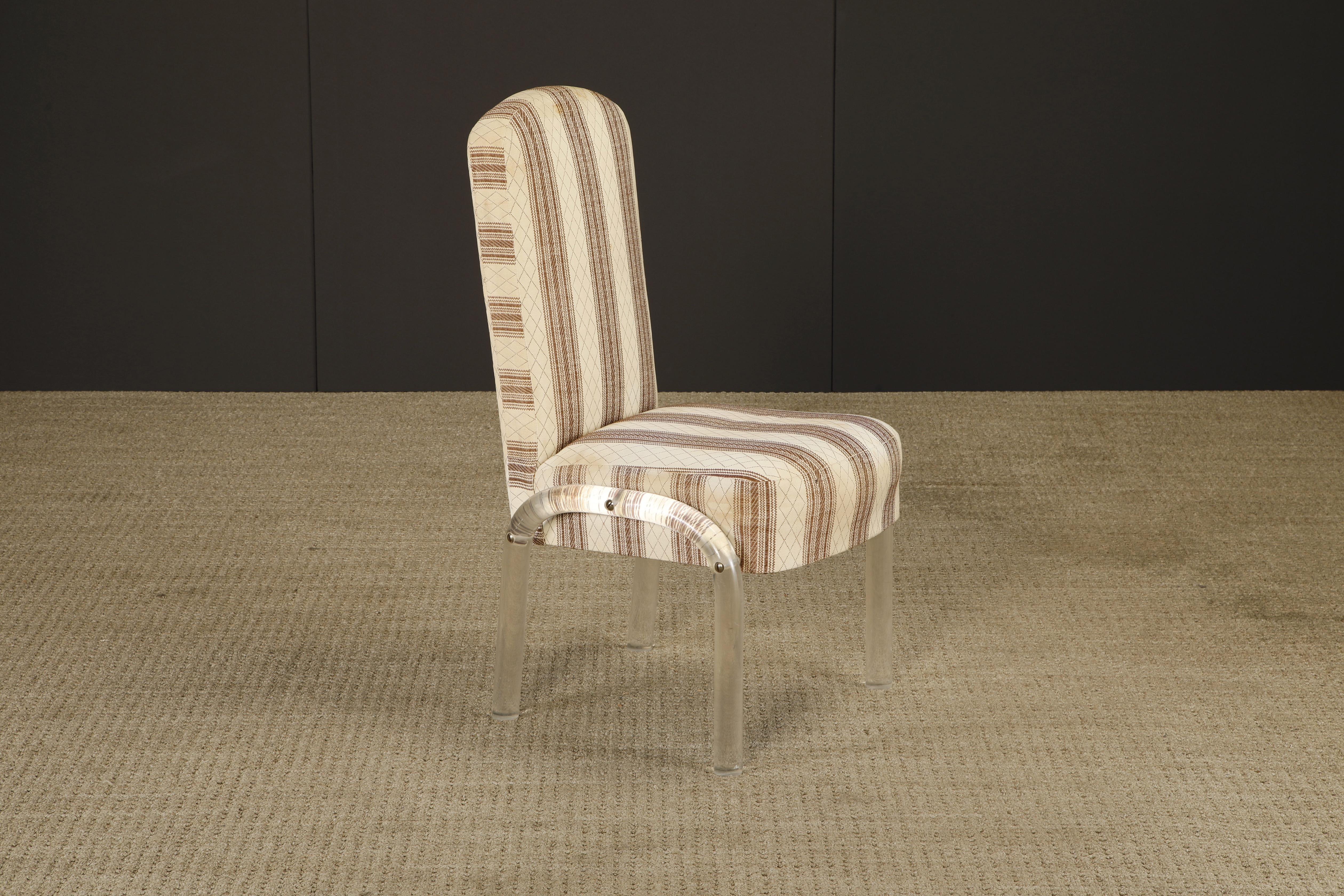 Ensemble de cinq chaises de salle à manger en cascade en lucite par I Hill Manufacturing, années 1980 en vente 10