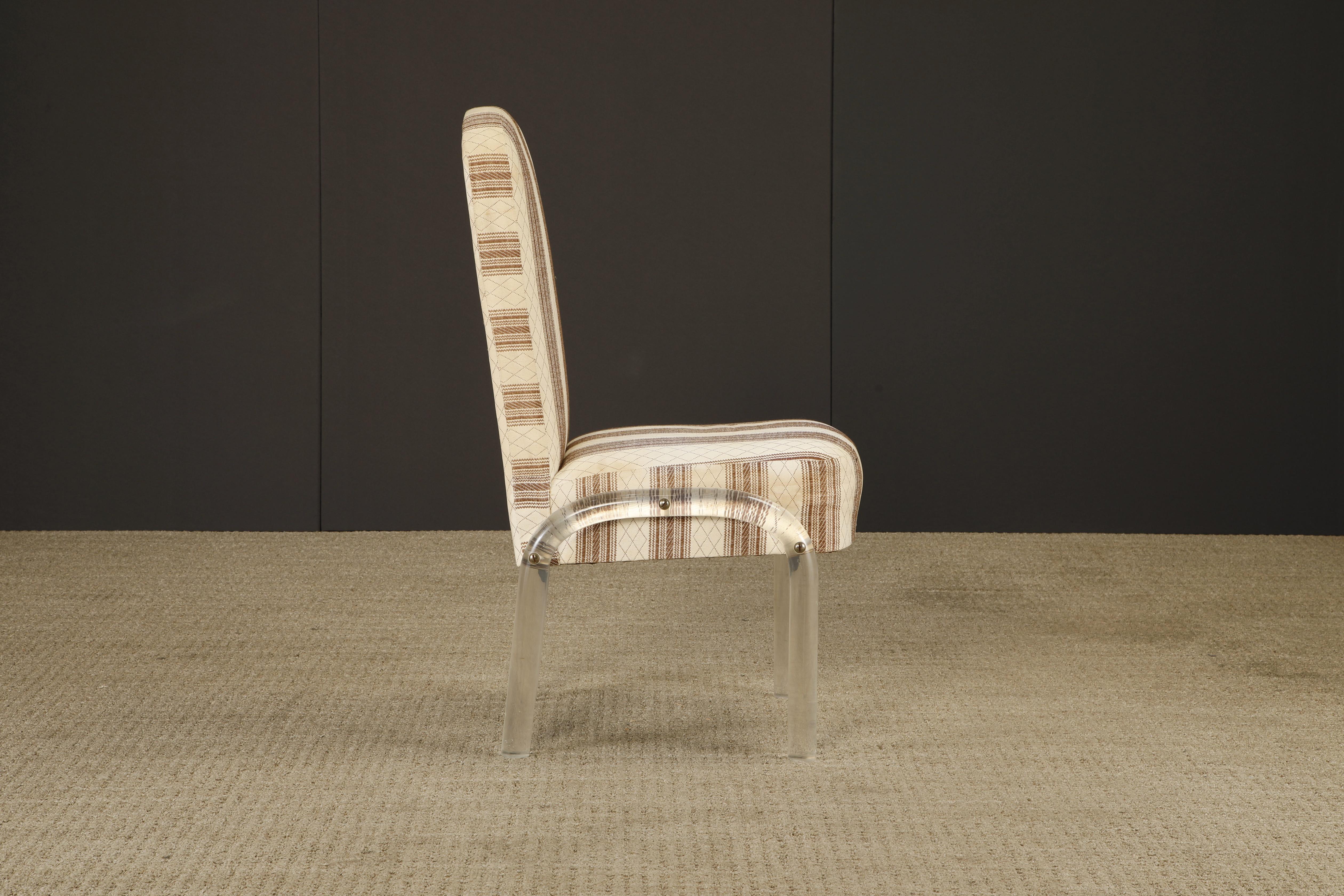 Ensemble de cinq chaises de salle à manger en cascade en lucite par I Hill Manufacturing, années 1980 en vente 11