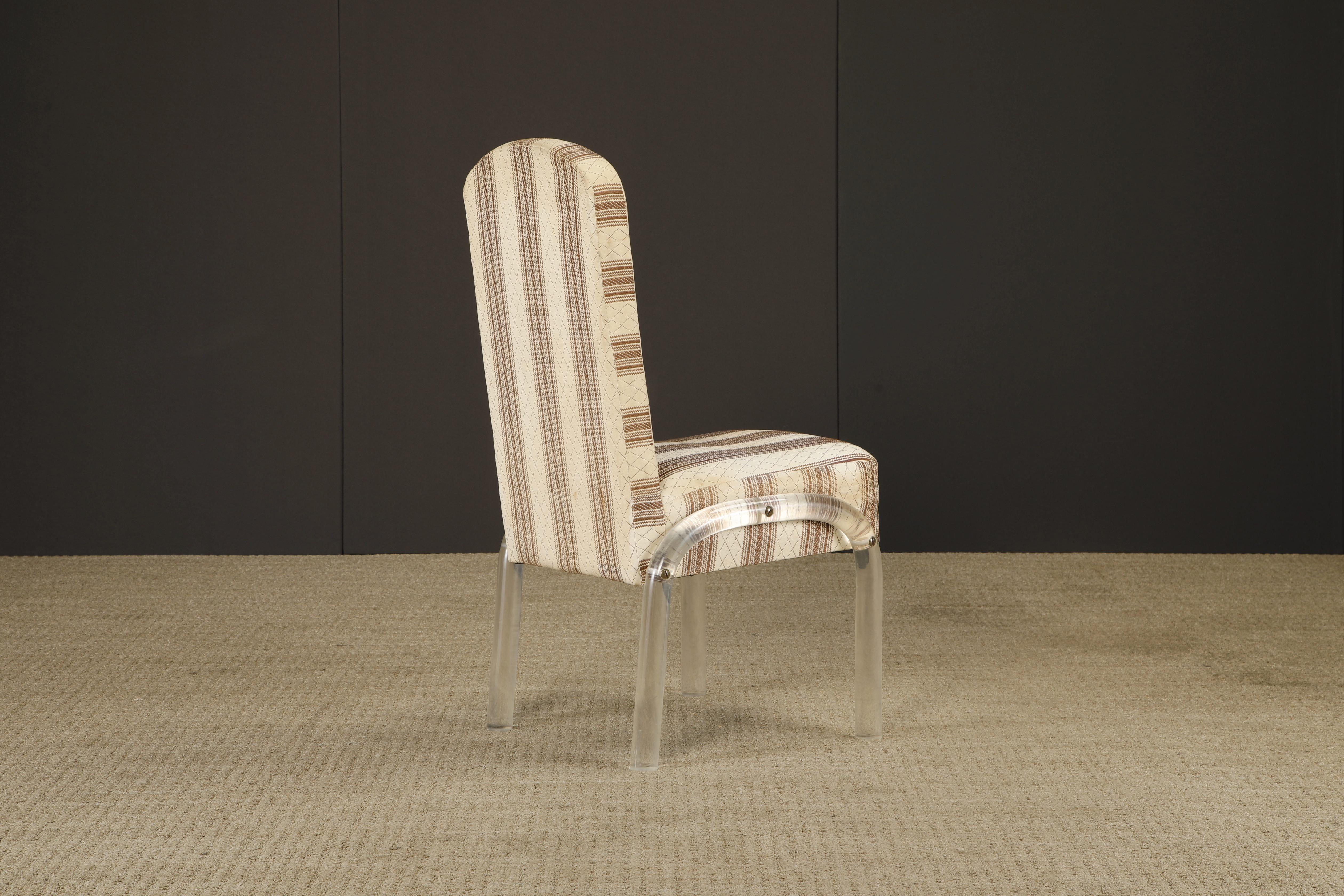 Ensemble de cinq chaises de salle à manger en cascade en lucite par I Hill Manufacturing, années 1980 en vente 12