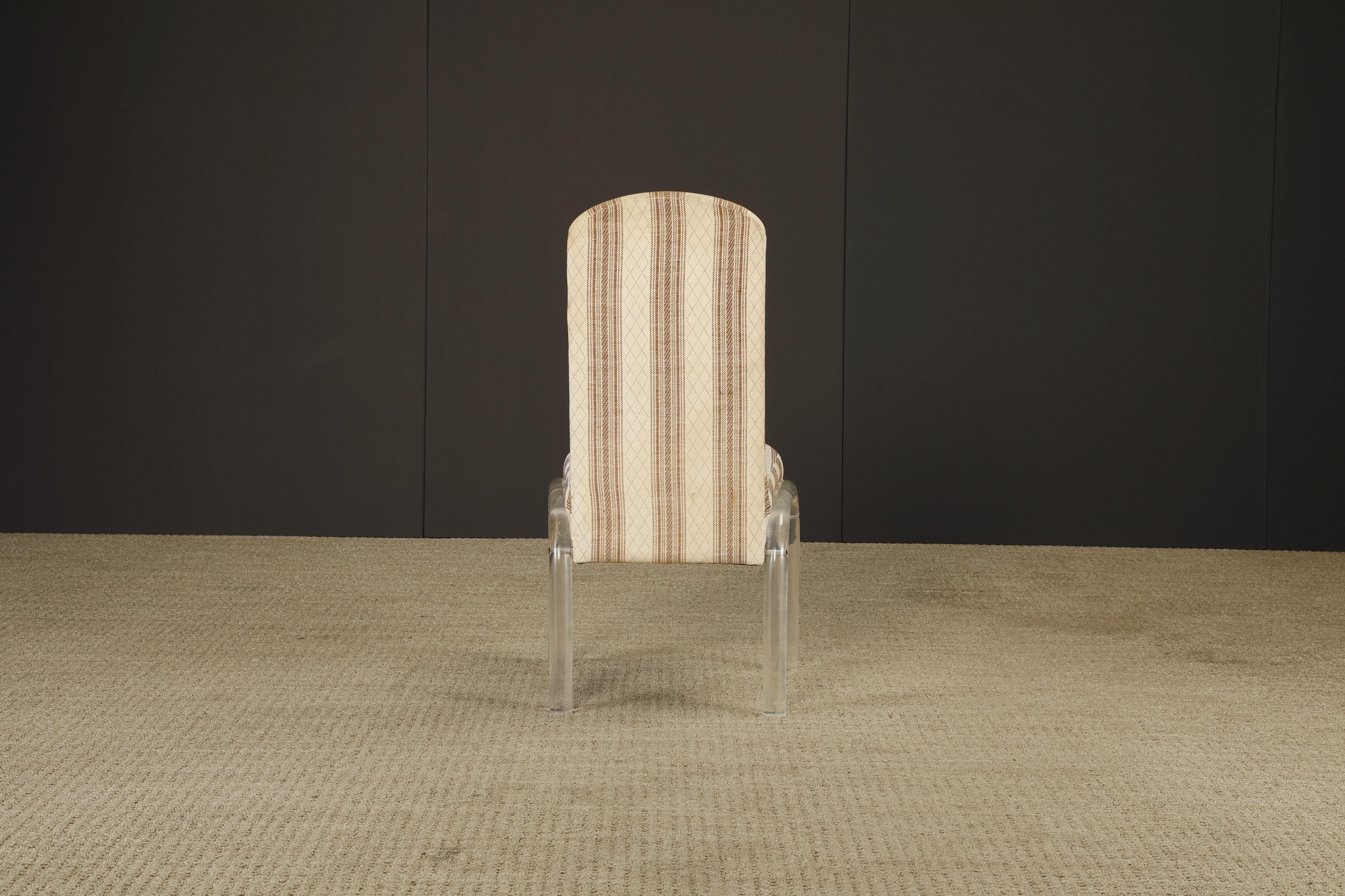 Ensemble de cinq chaises de salle à manger en cascade en lucite par I Hill Manufacturing, années 1980 en vente 13