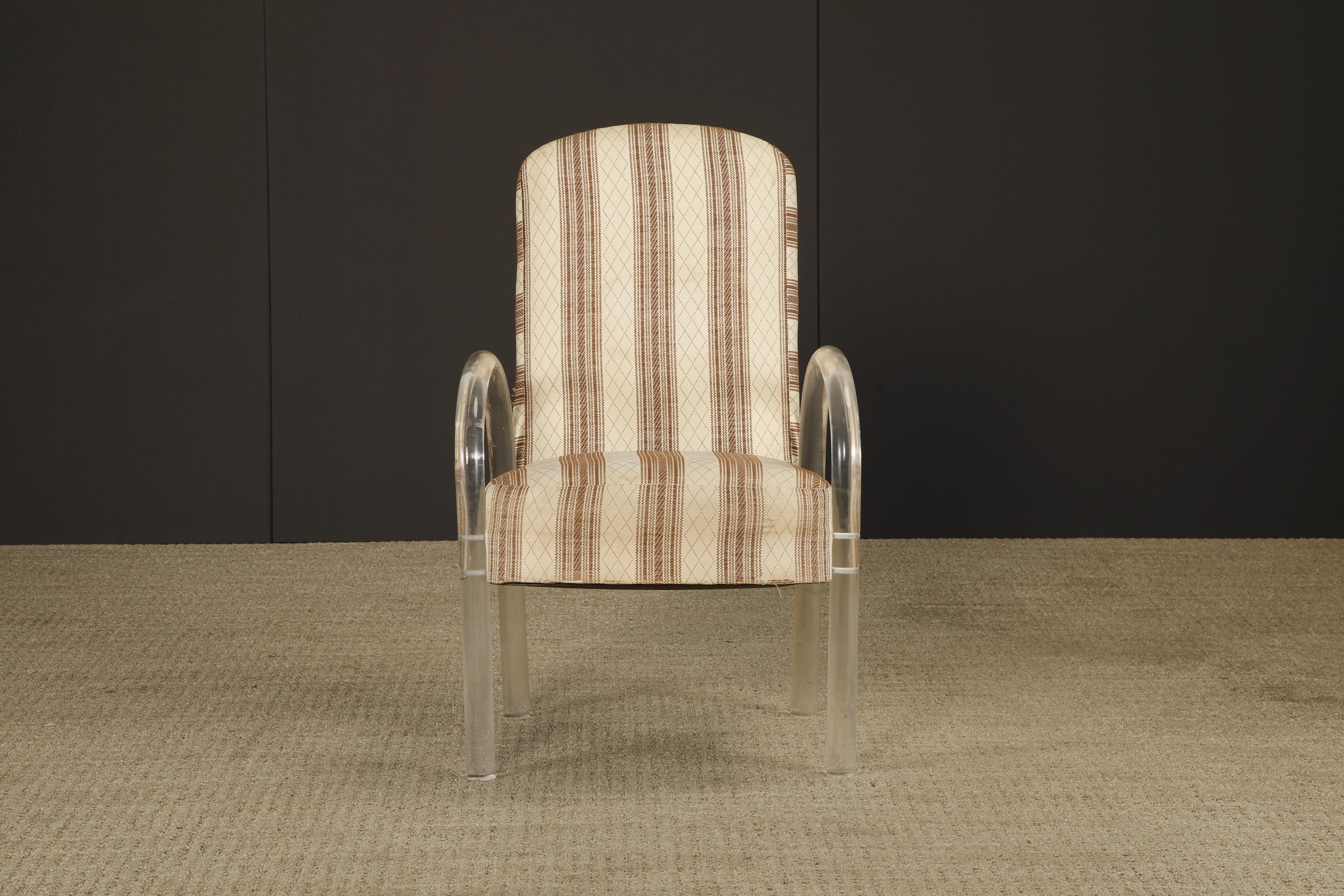 Ensemble de cinq chaises de salle à manger en cascade en lucite par I Hill Manufacturing, années 1980 en vente 1