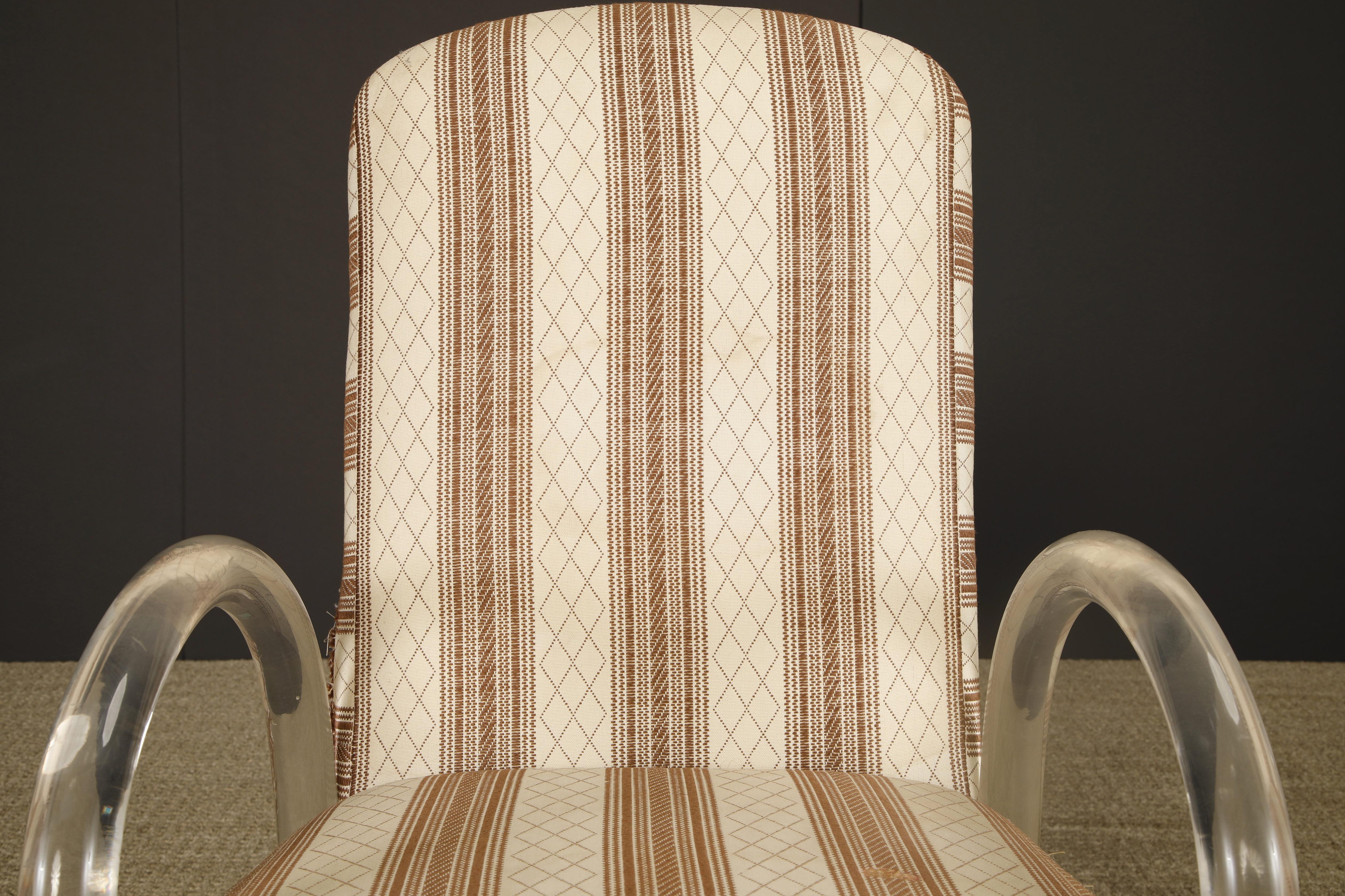 Ensemble de cinq chaises de salle à manger en cascade en lucite par I Hill Manufacturing, années 1980 en vente 2