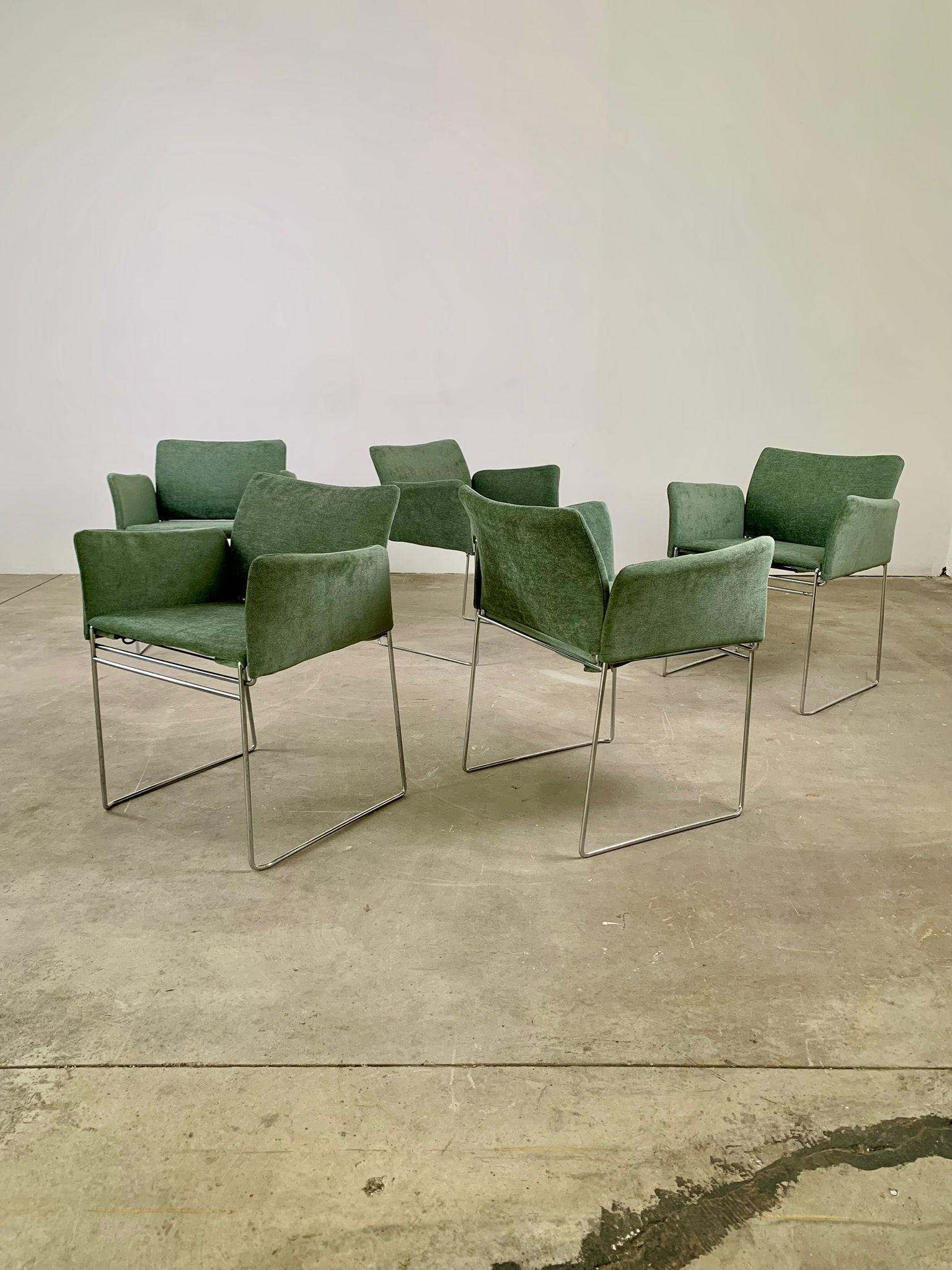 Stainless Steel Set of five Maja chair by Kazuhide Takahama for Cassina, 1960s, Italy For Sale