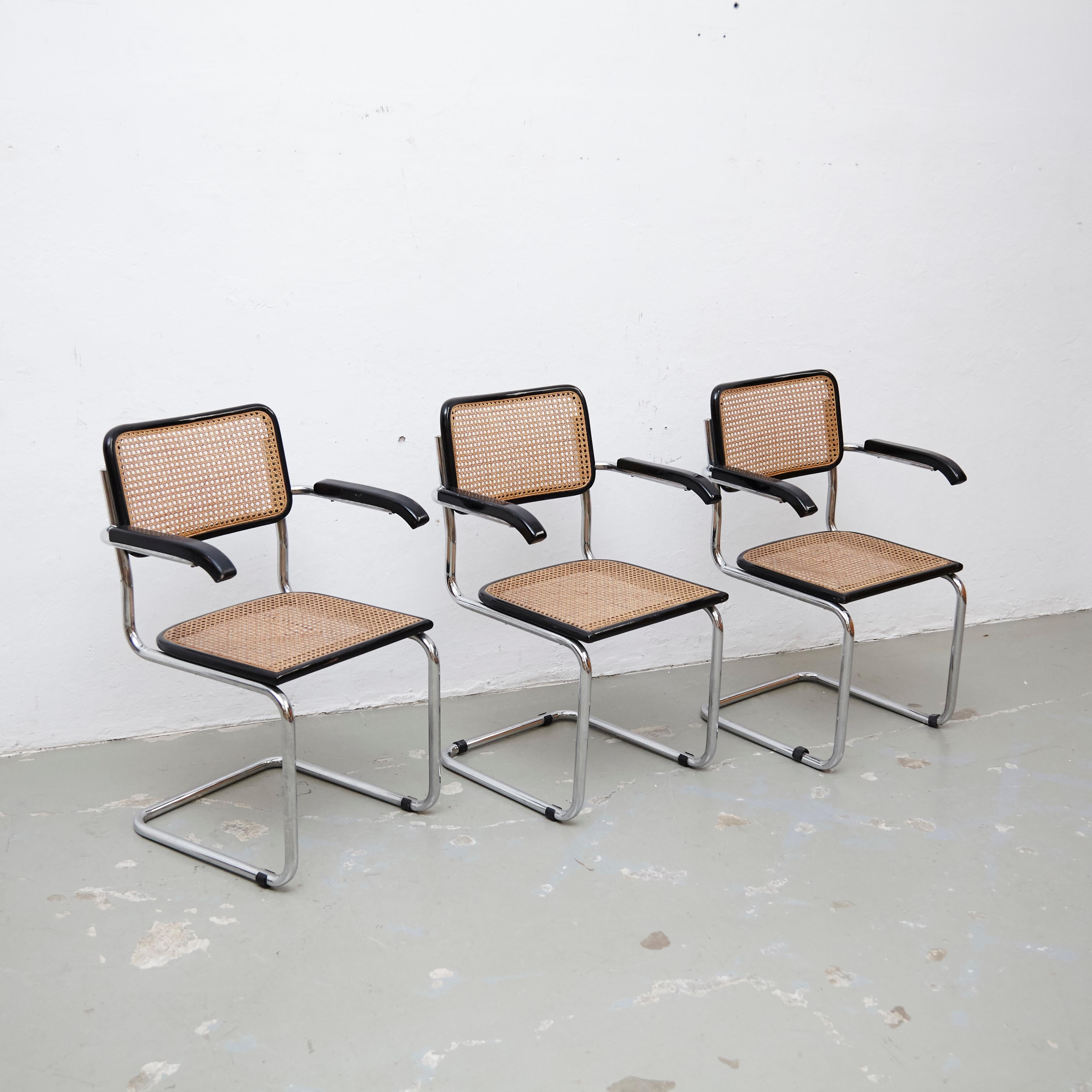 Mid-Century Modern Set of Five Marcel Breuer Cesca Chairs, circa 1970