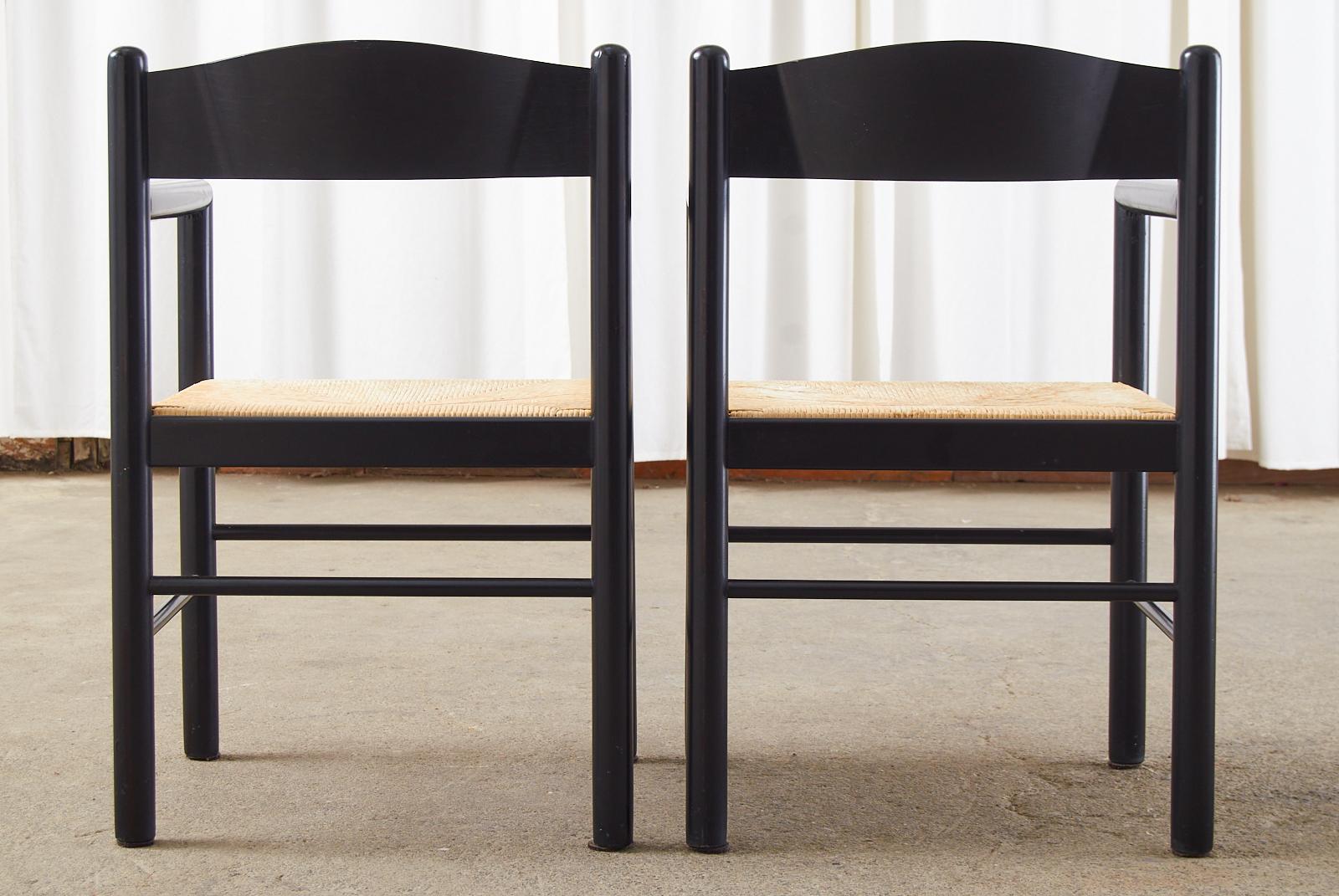 Set of Five Massimo and Lella Vignelli Lacquered Acorn Armchairs 11