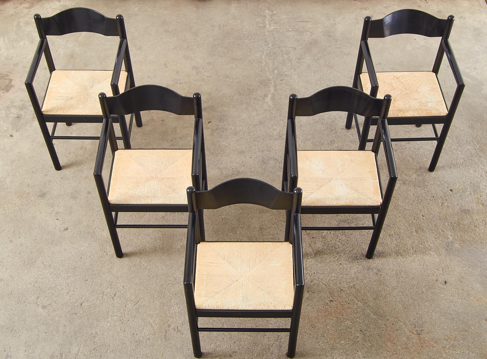 Set of Five Massimo and Lella Vignelli Lacquered Acorn Armchairs In Good Condition For Sale In Rio Vista, CA