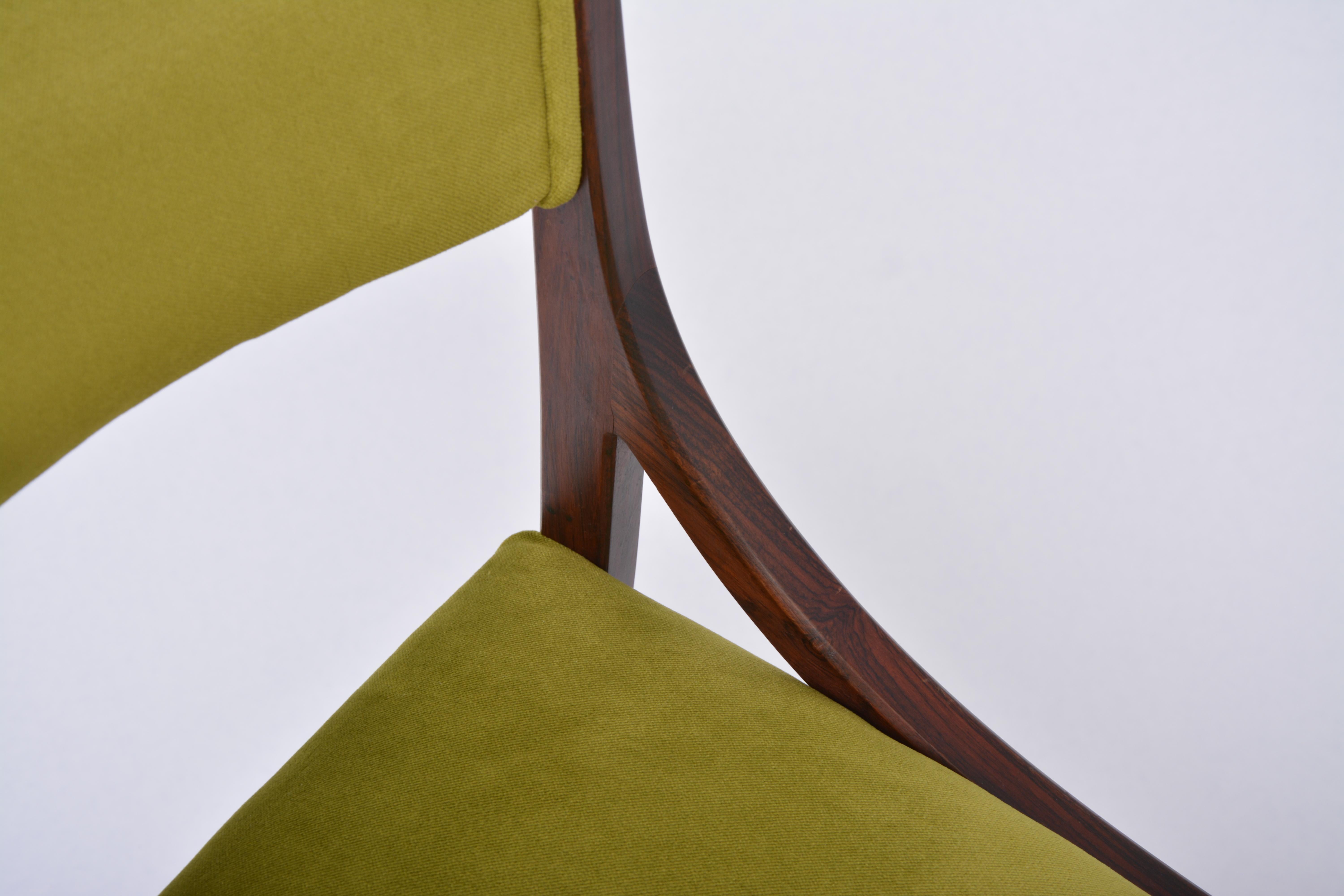 Satz von fünf grünen neu gepolsterten Esszimmerstühlen von Ico Parisi, Mid-Century Modern  im Angebot 7