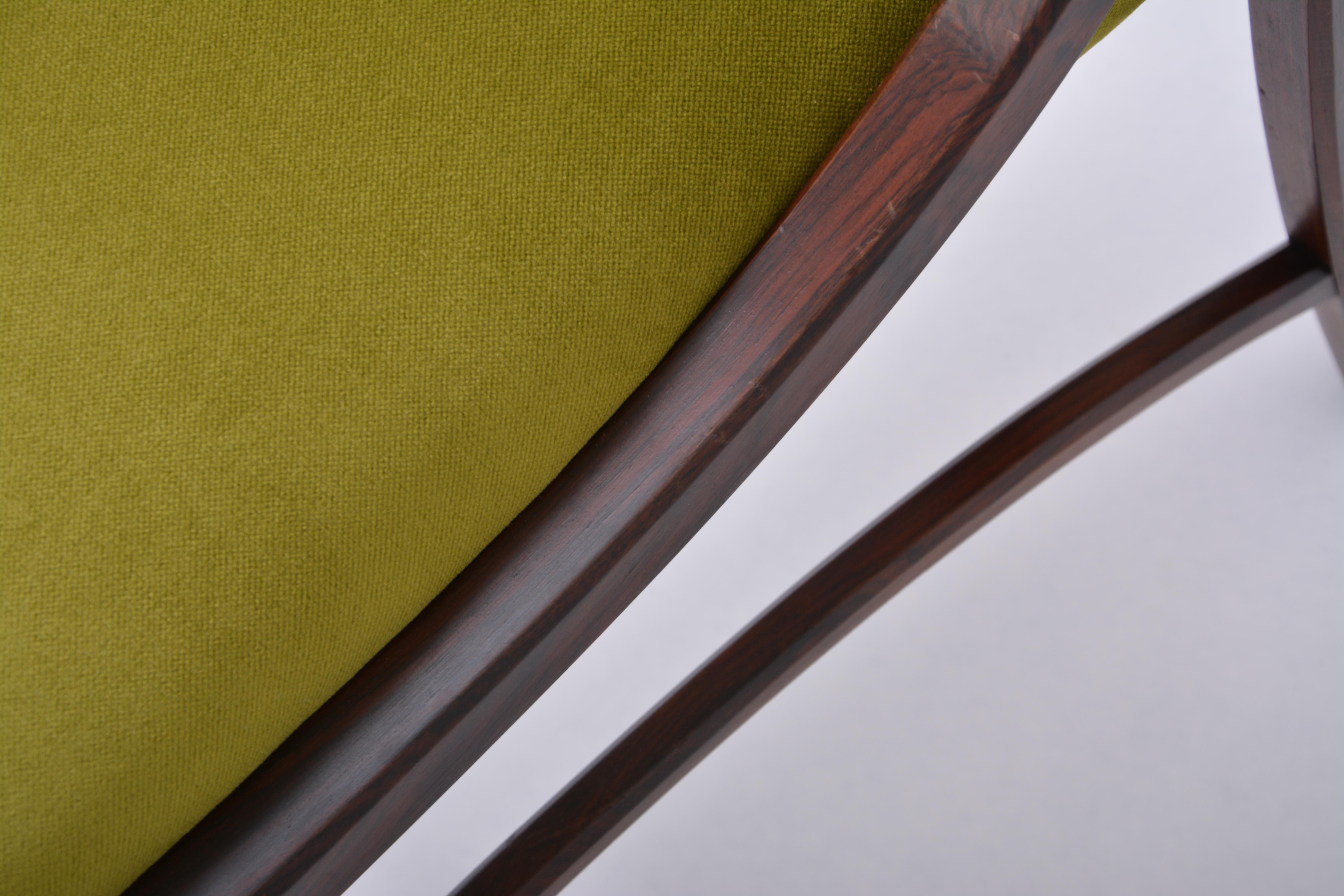 Satz von fünf grünen neu gepolsterten Esszimmerstühlen von Ico Parisi, Mid-Century Modern  im Angebot 12