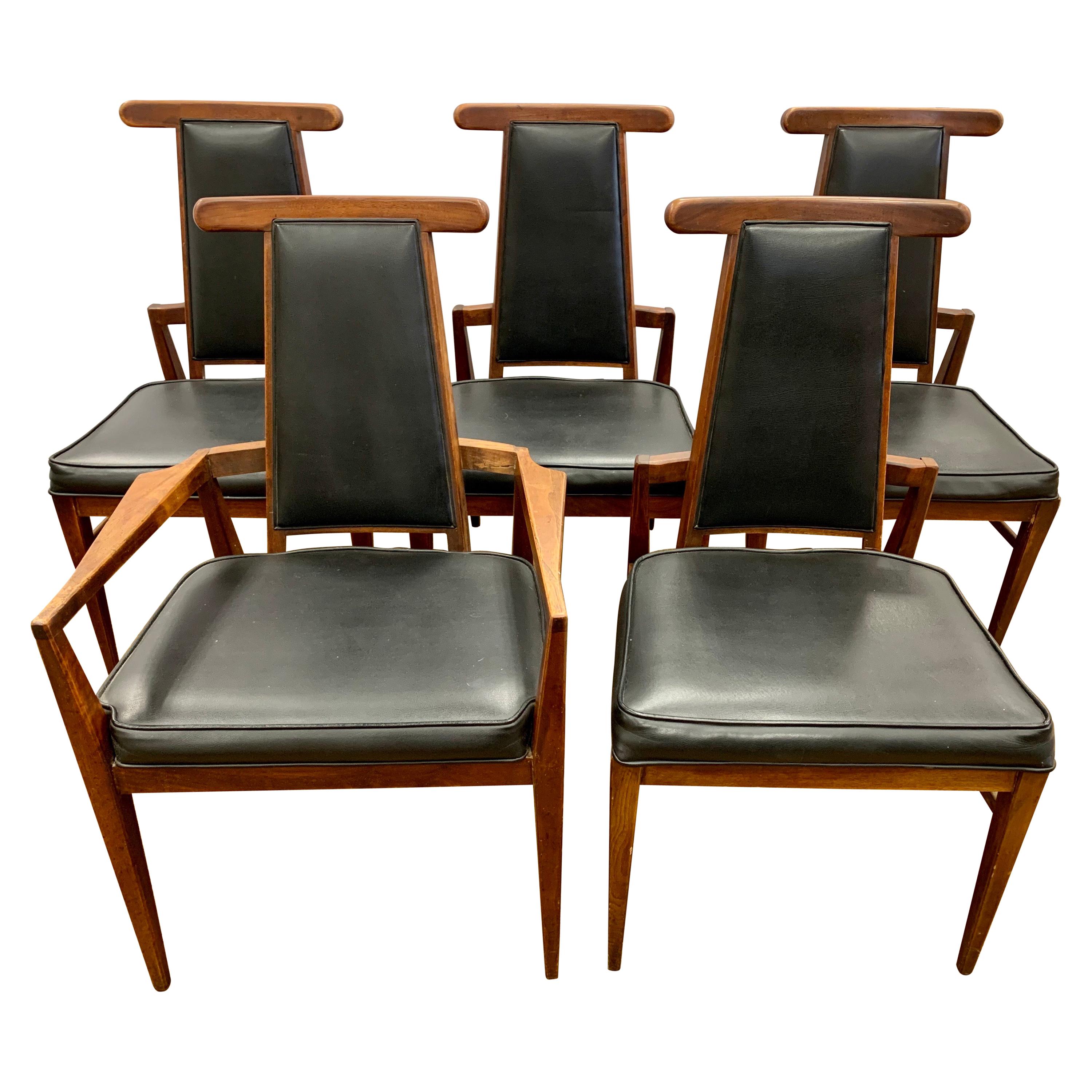 Set of Five Mid-Century Modern Signed Foster-McDavid Ox Sculptural Dining Chairs