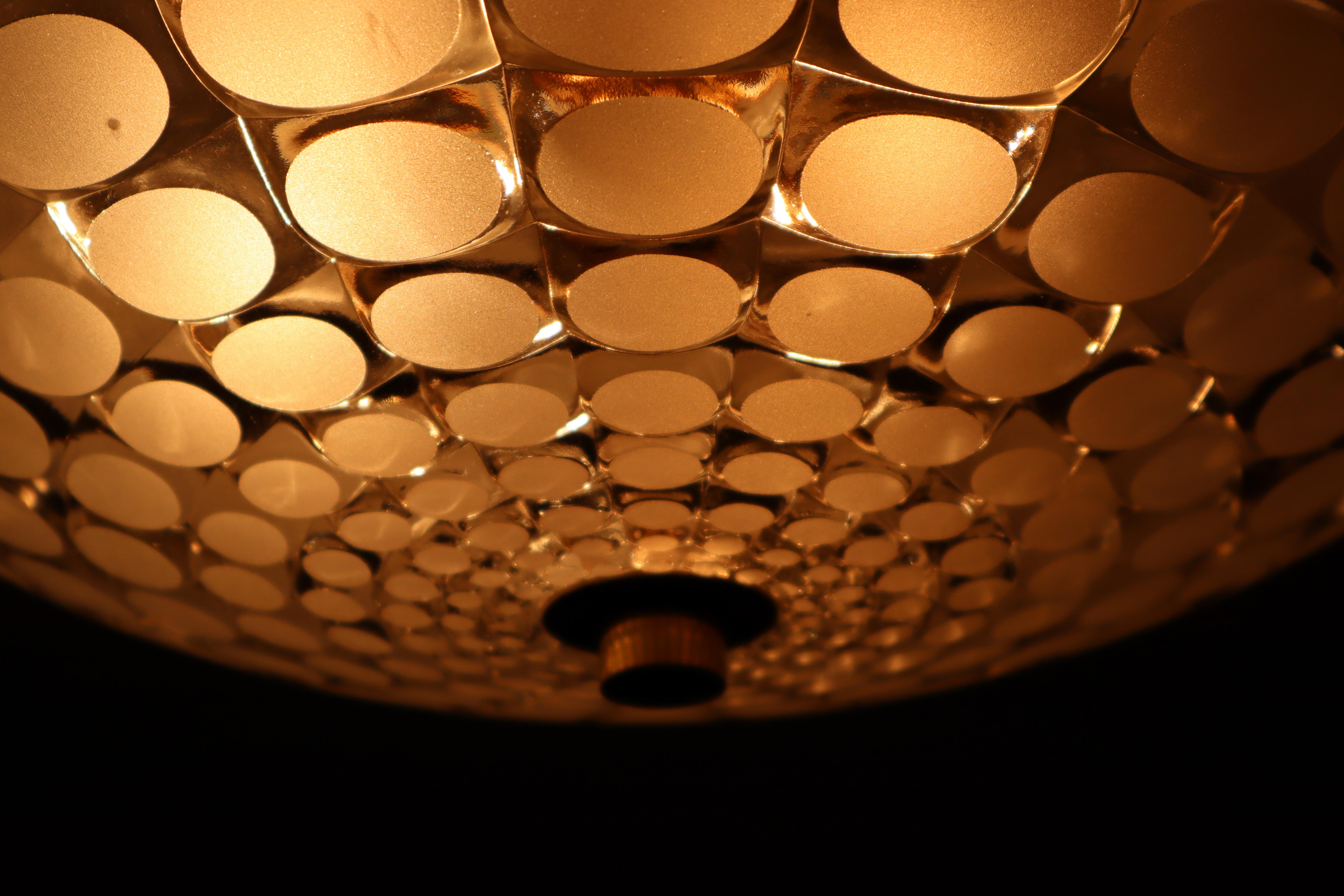 Brass Set of Five Mid-Century Modernist Sconce or Flush Mount by J.T Kalmar, 1960s