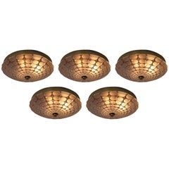 Set of Five Mid-Century Modernist Sconce or Flush Mount by J.T Kalmar, 1960s