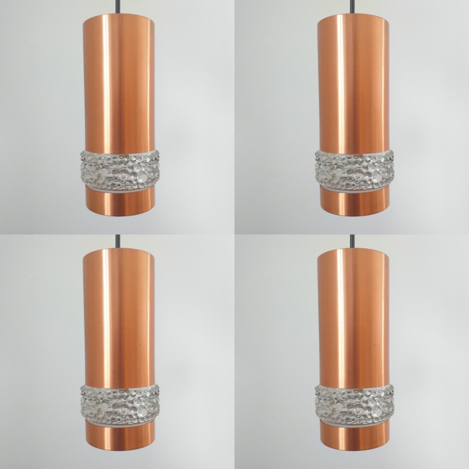 Set of Five Midcentury Pendants, Denmark, 1970s For Sale 8