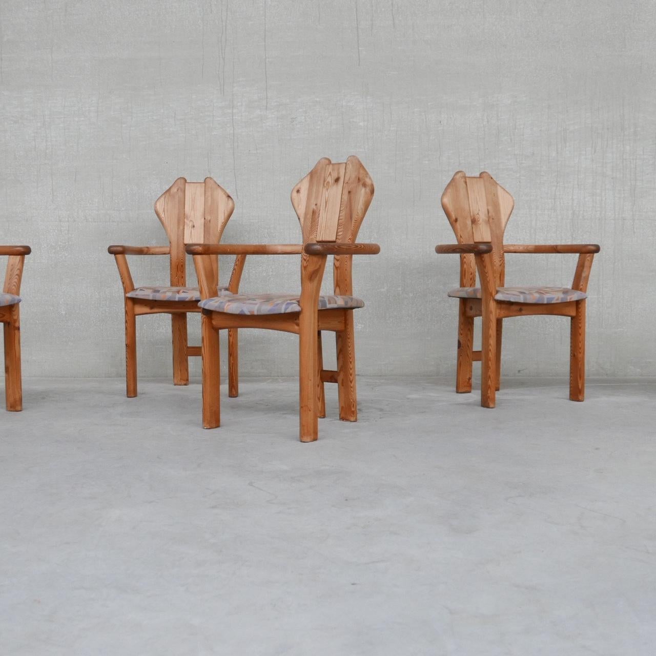Set of Five Mid-Century Pine Dutch Armchairs 9