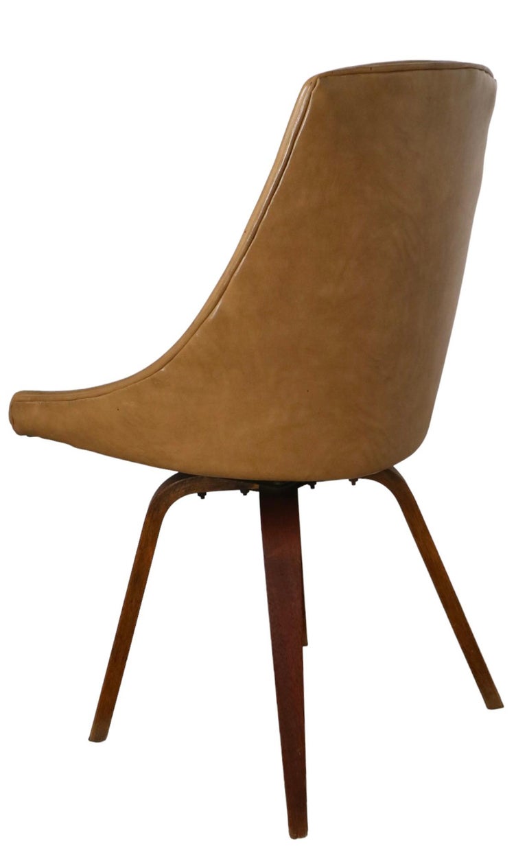 Set of Five MidCentury Swivel Dining Chairs by I V Chair Company Brooklyn Ny For Sale at 1stDibs