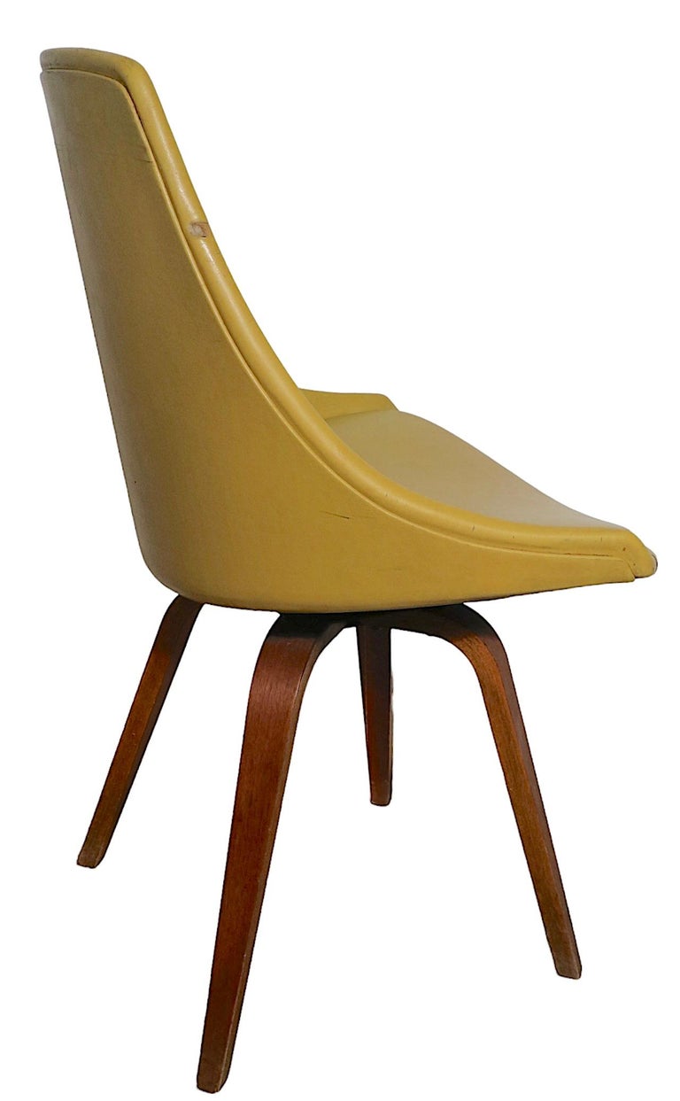 Set of Five MidCentury Swivel Dining Chairs by I V Chair Company