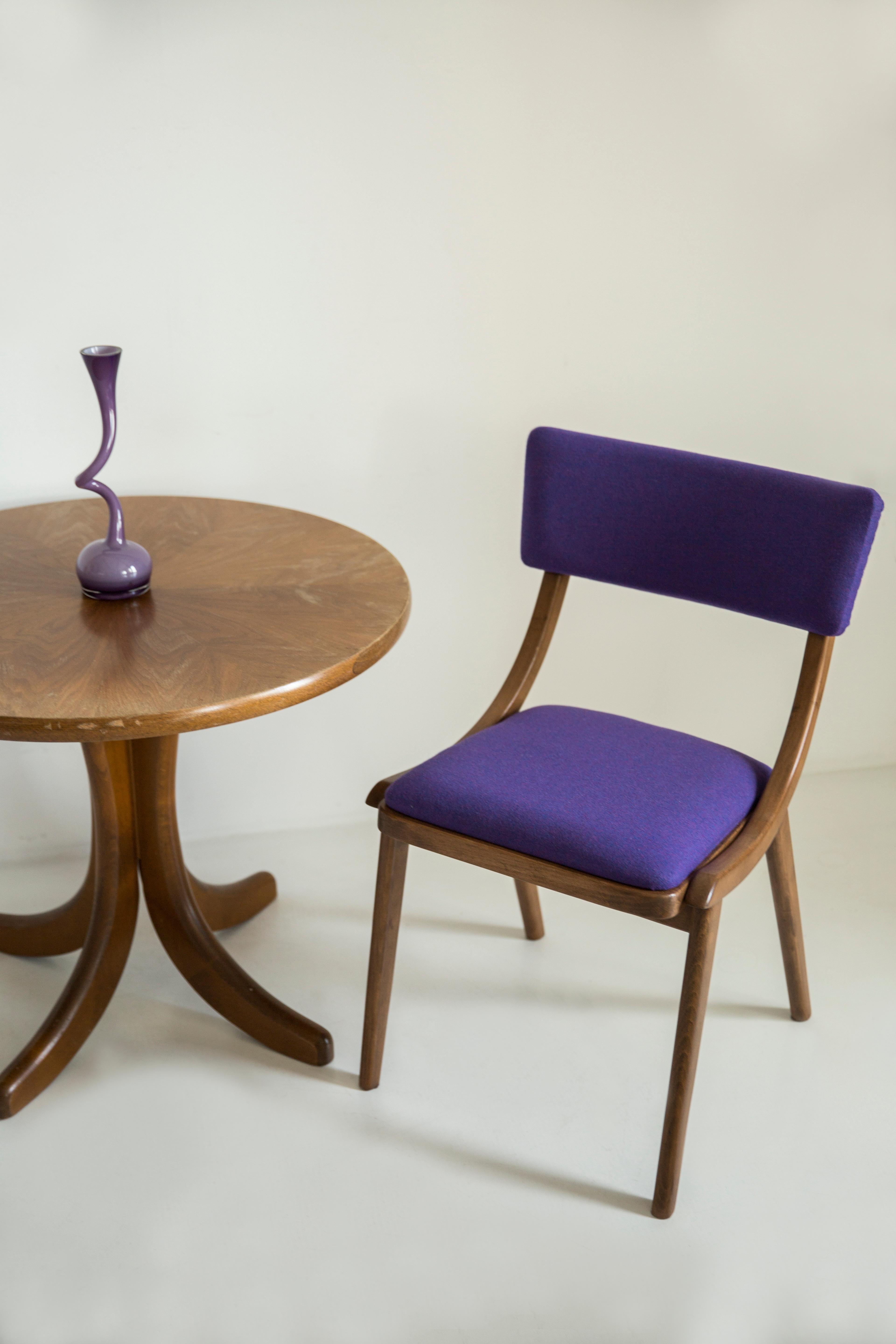 Set of Five Mid Century Wool Chairs, Rajmund Halas, Europe, 1960s For Sale 5