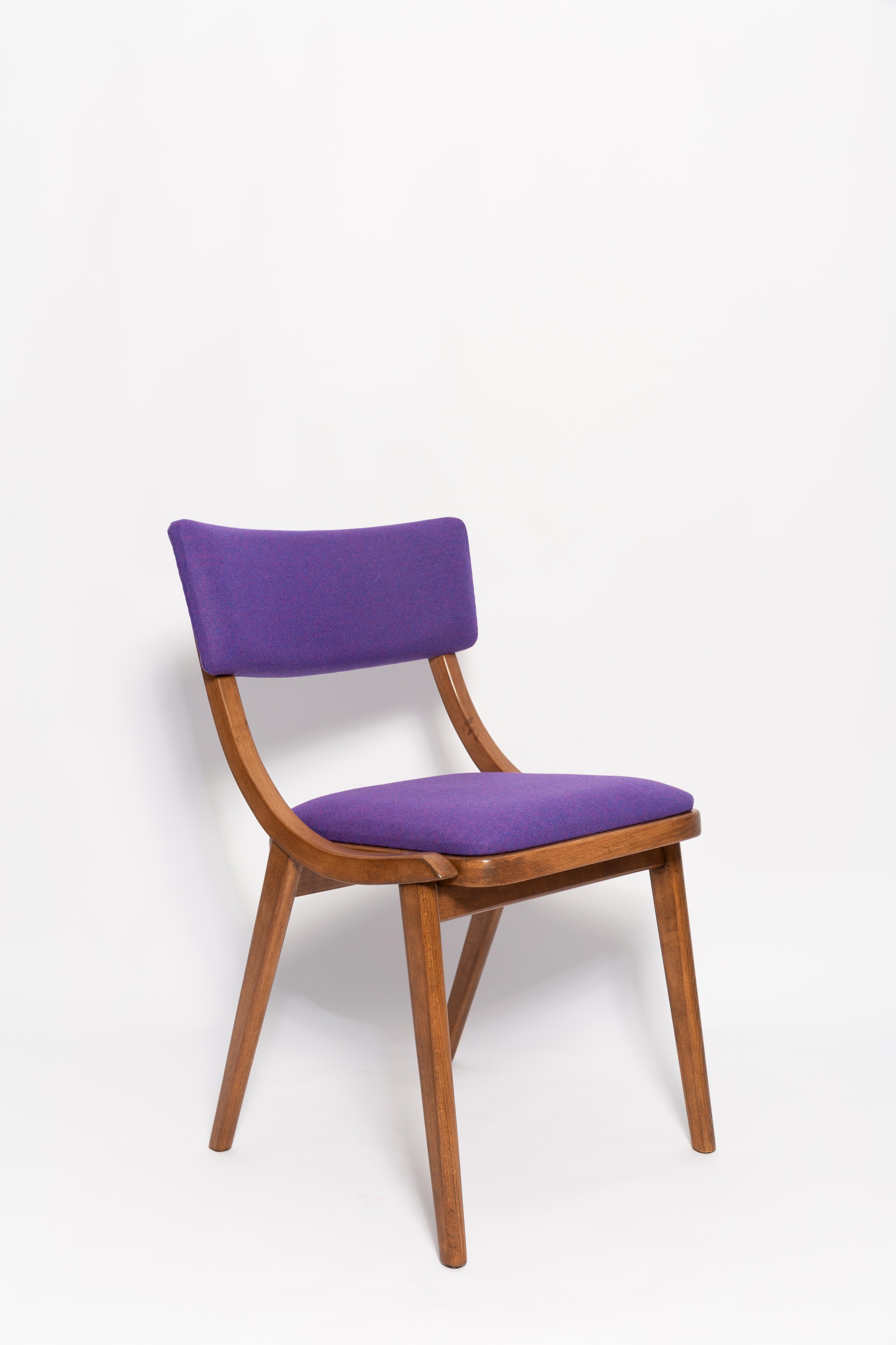 Mid-Century Modern Set of Five Mid Century Wool Chairs, Rajmund Halas, Europe, 1960s For Sale