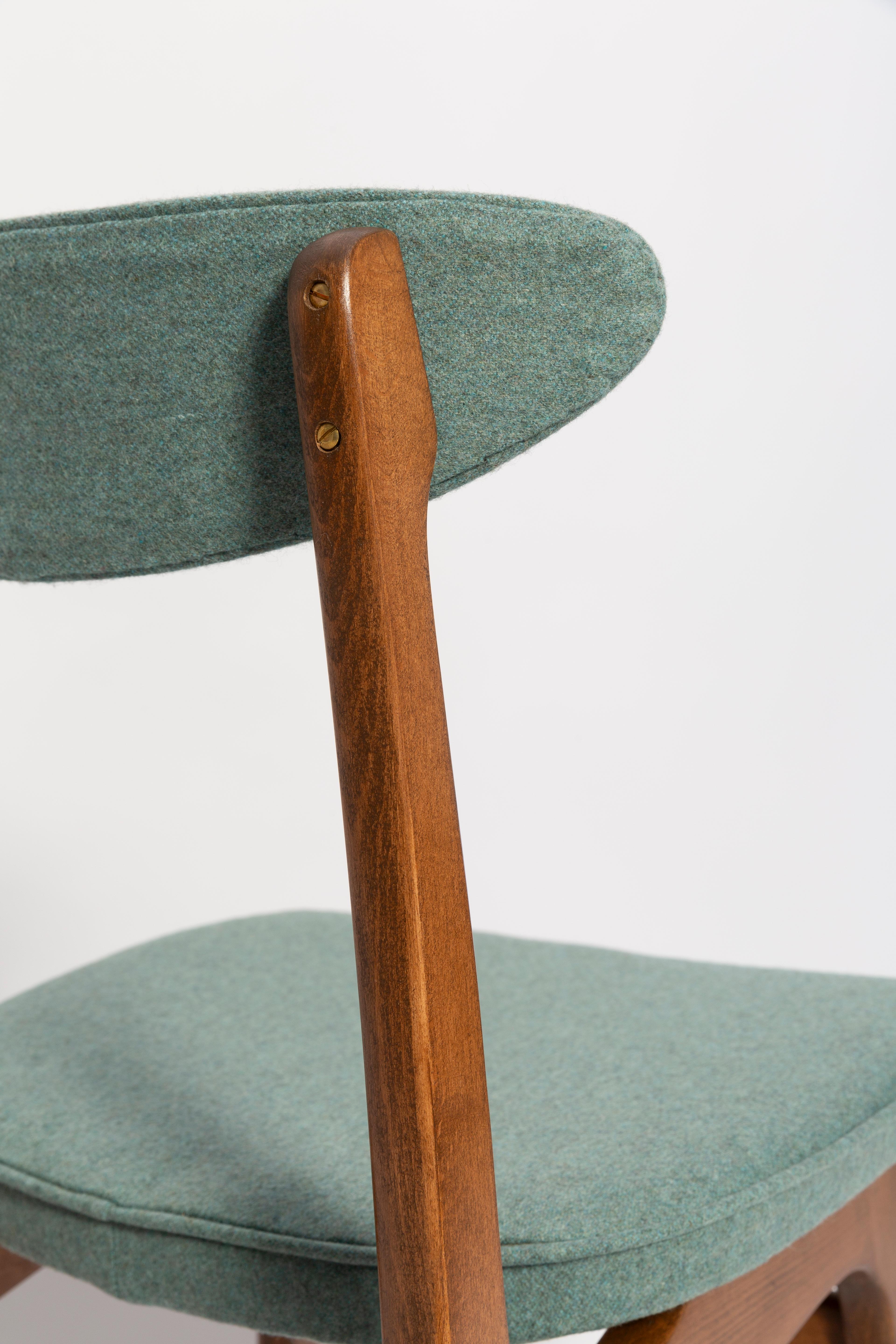 Set of Five Mid Century Wool Chairs, Rajmund Halas, Europe, 1960s For Sale 1