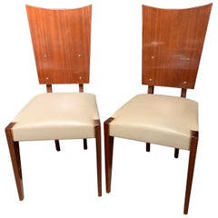 Set of Five Midcentury Art Deco Style Shield Back Dining, Office or Side Chairs