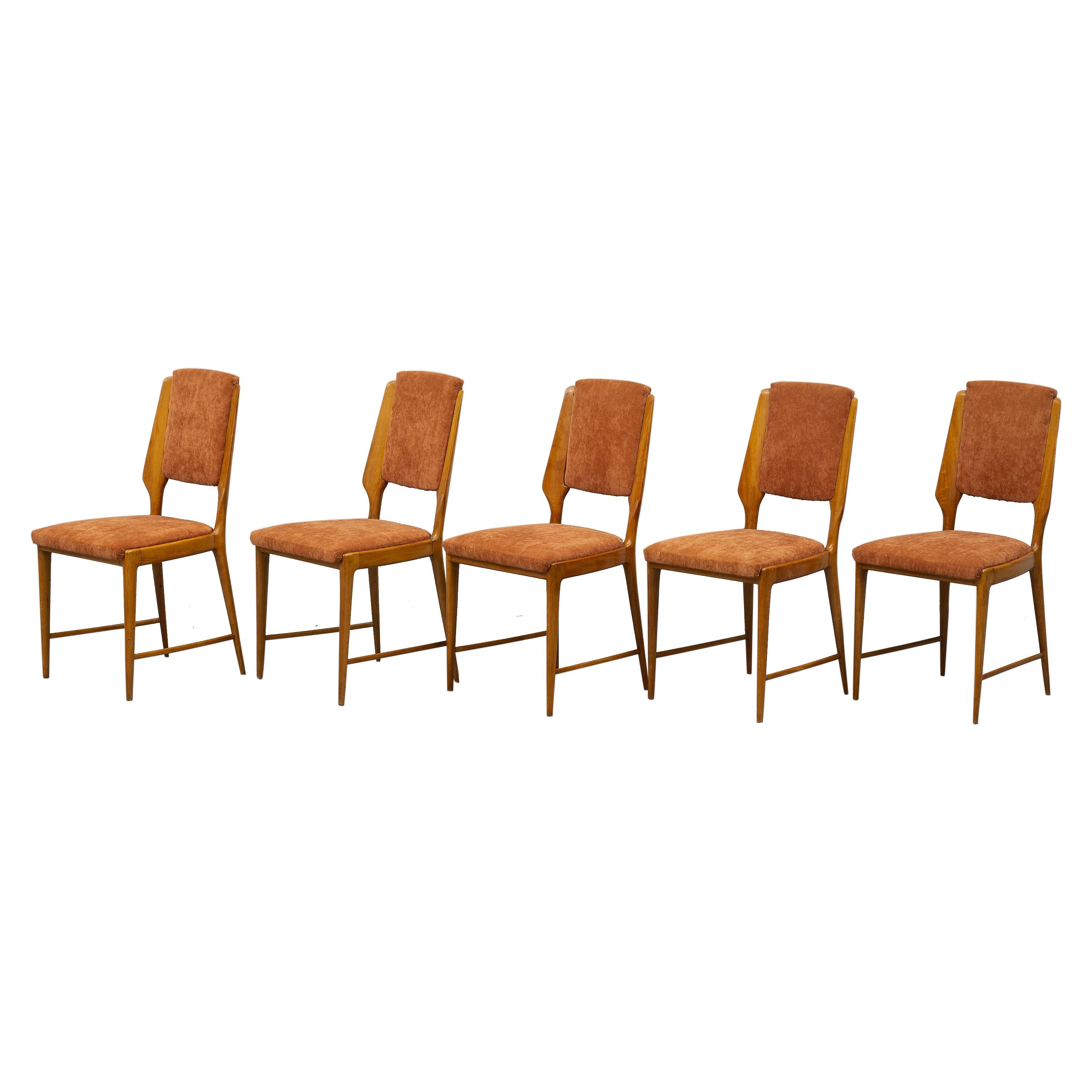 Set of Five Midcentury Italian Chairs