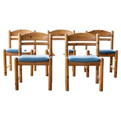 Set of Five Modern Danish Dining Chairs in Solid Pine by Rainer Daumiller