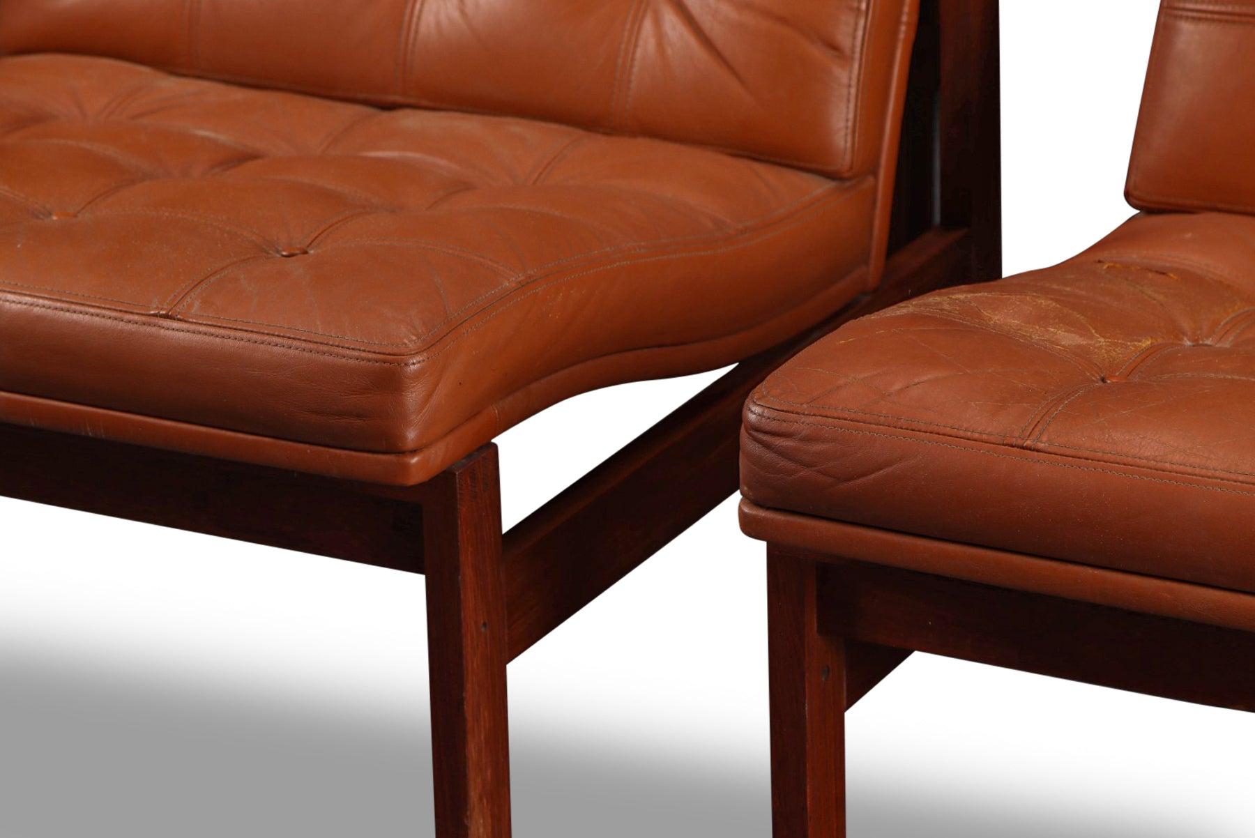 Danish Set of Five Moduline Slipper Chairs in Teak by Ole Gjerløv Knudsen For Sale