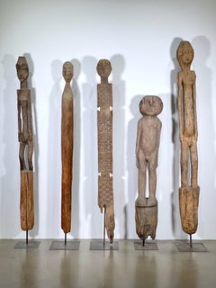 Set of Five Monumental African Ancestral Guardian Statues Sculptures Figures