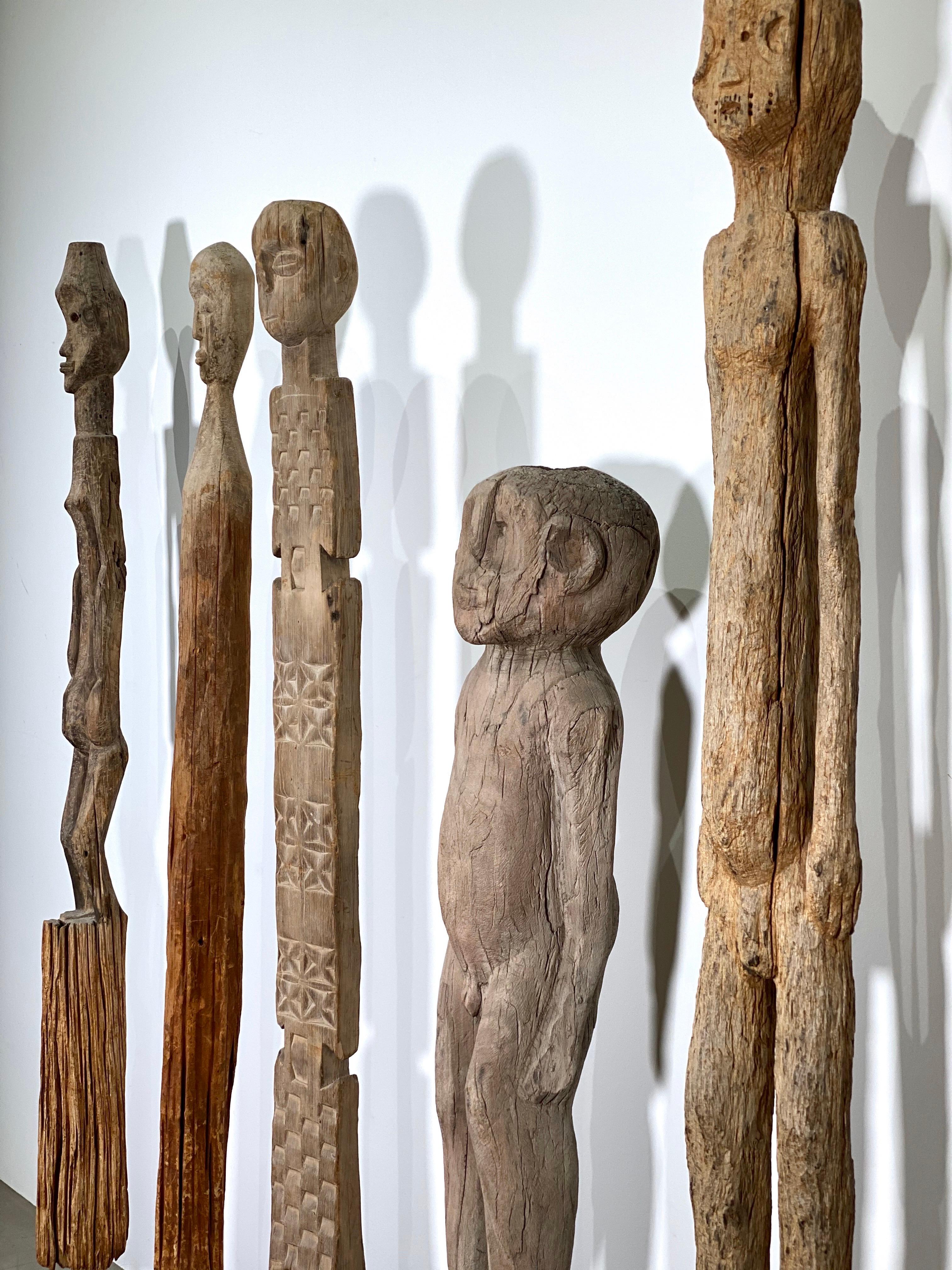 20th Century Set of Five Monumental African Ancestral Guardian Statues Sculptures Figures For Sale