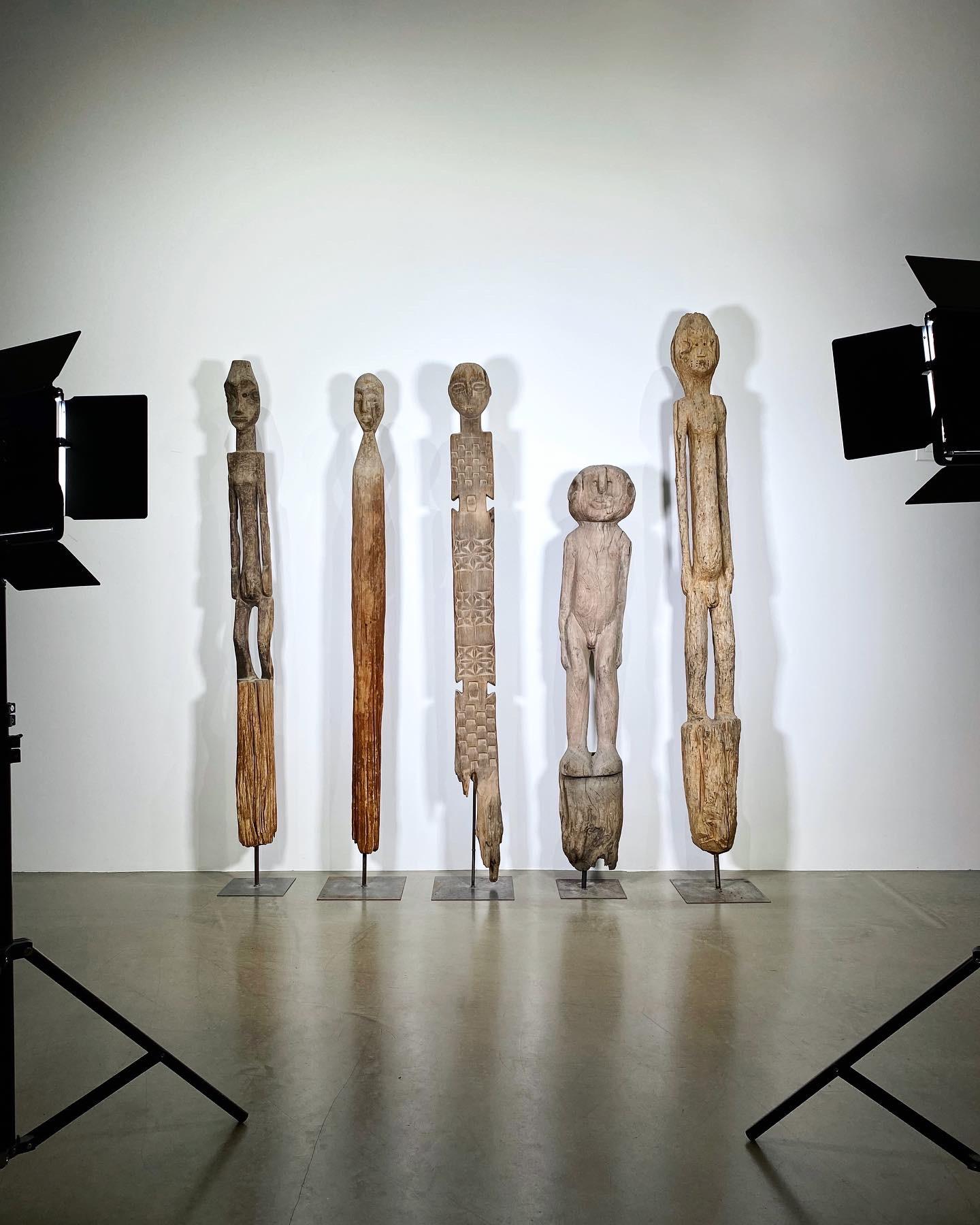 Set of Five Monumental African Ancestral Guardian Statues Sculptures Figures For Sale 1