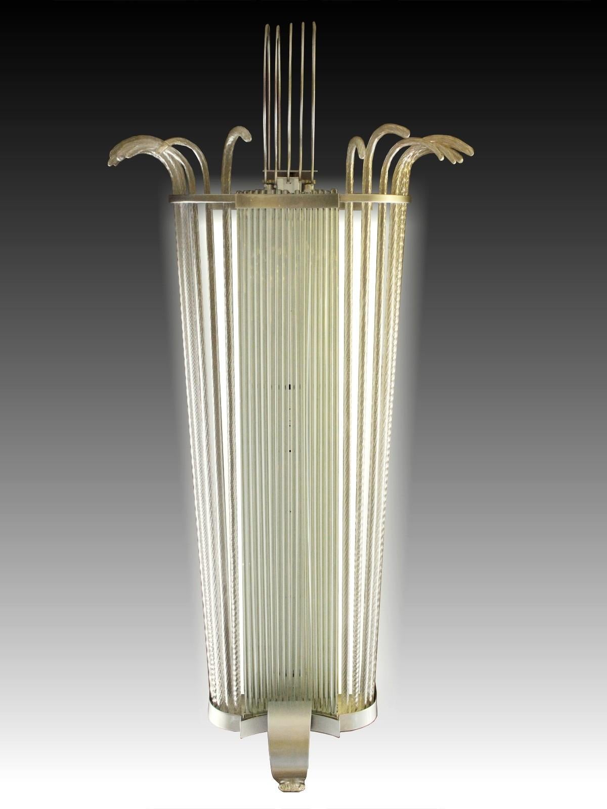 Art Deco Set of Five Monumental Lighting Sconces, France, circa 1940 For Sale