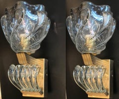Set of Three Murano Glass Scones 1940s by Barovier