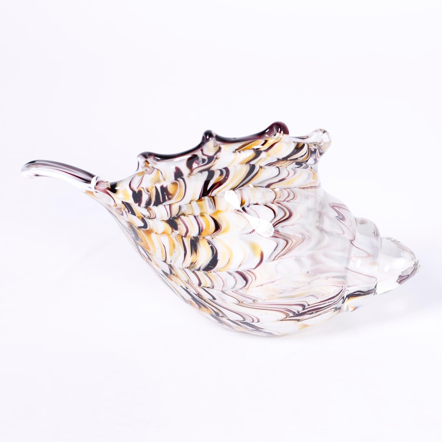 Mid-Century Modern Set of Five Murano Glass Seashells