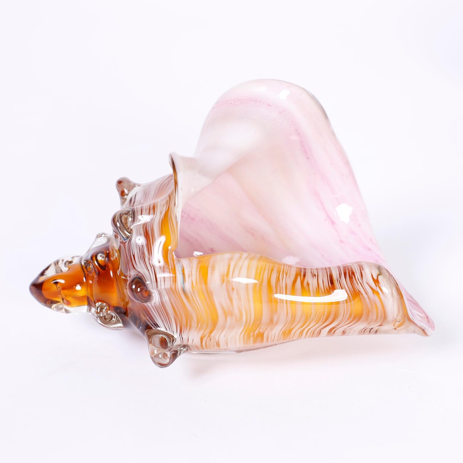 Italian Set of Five Murano Glass Seashells