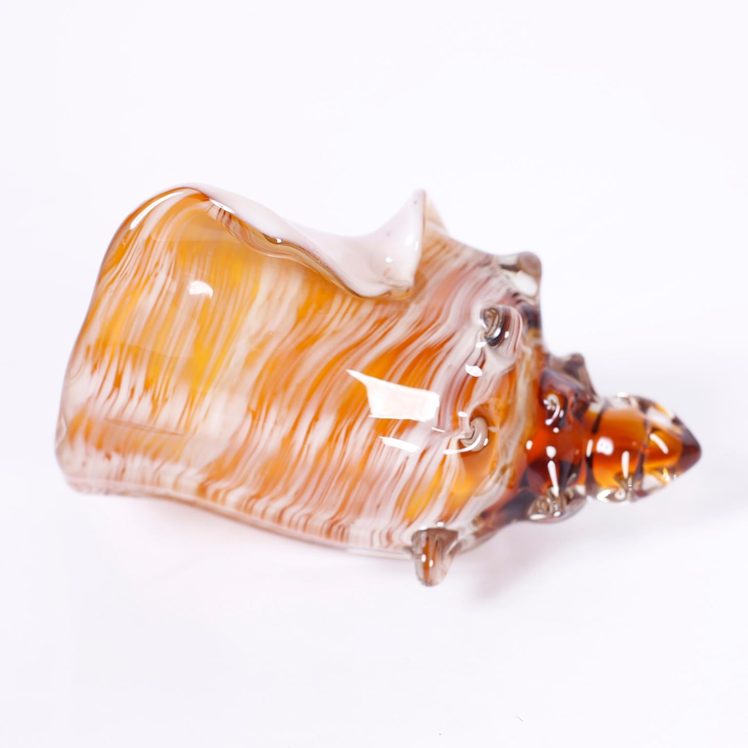 Set of Five Murano Glass Seashells In Good Condition In Palm Beach, FL