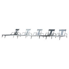 Set of Five Neoclassical Greco-Roman Klismos Chaise Lounges