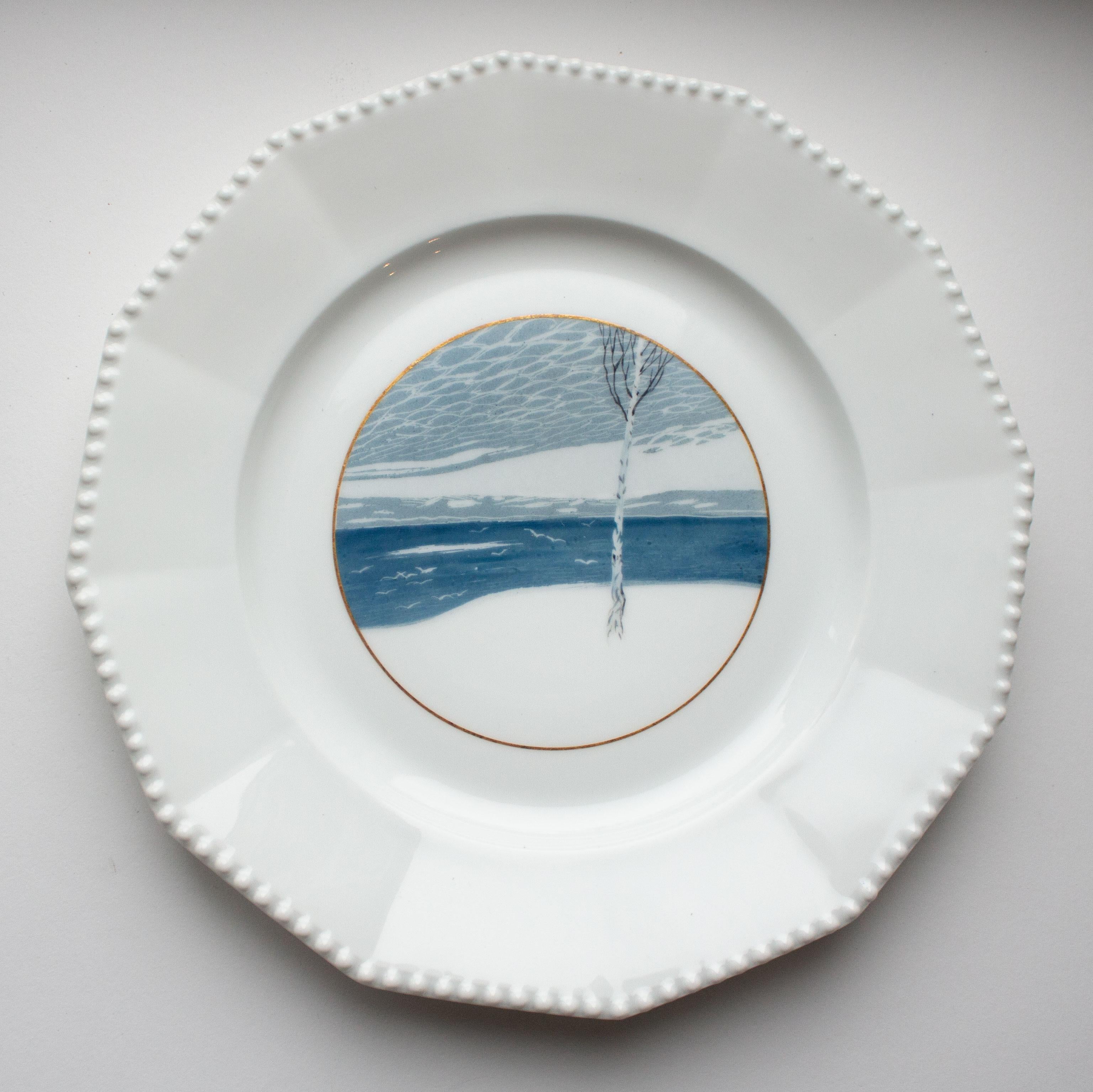 Satz von fünf handgemalten Nymphenburger 