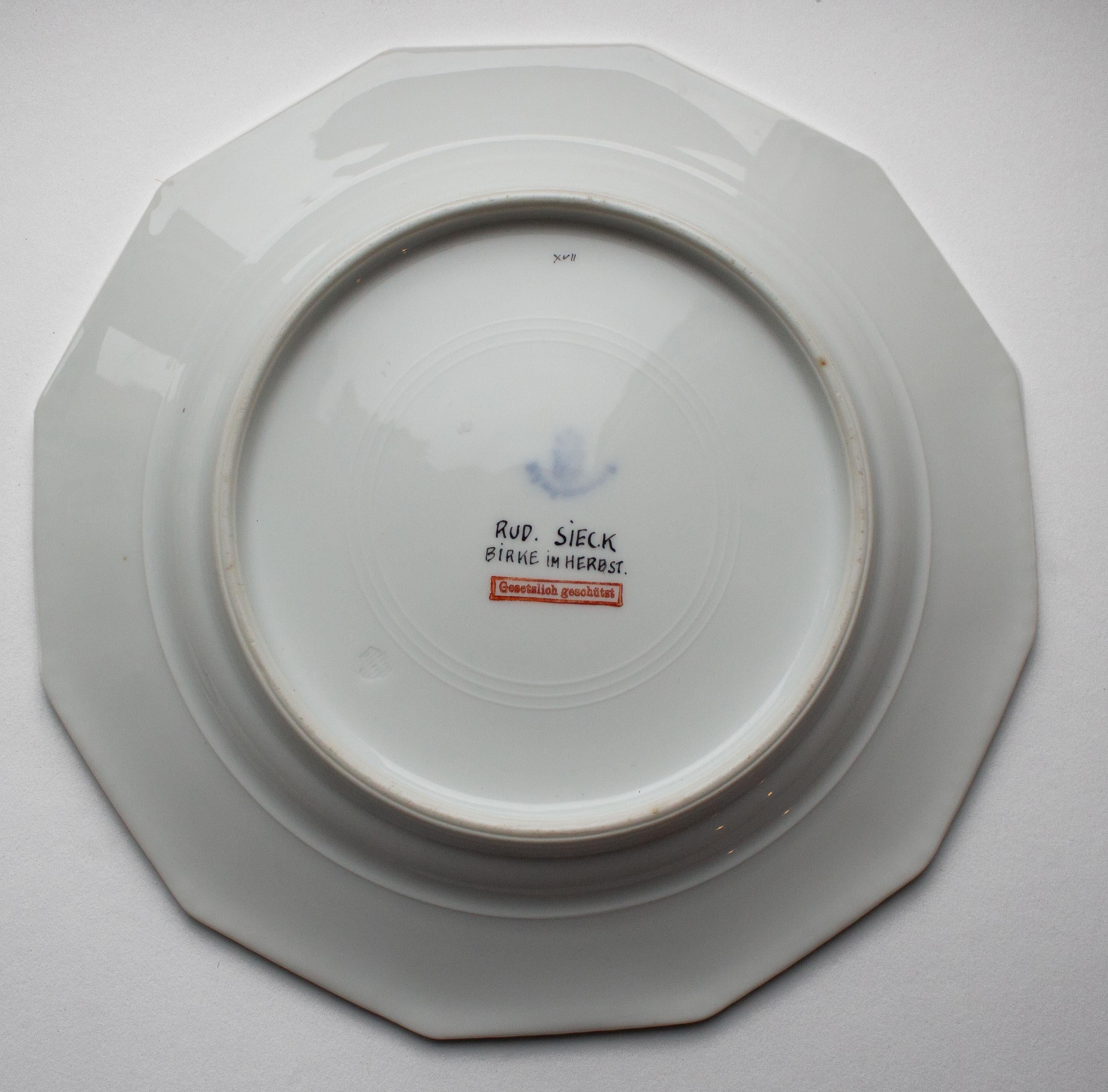 Satz von fünf handgemalten Nymphenburger 