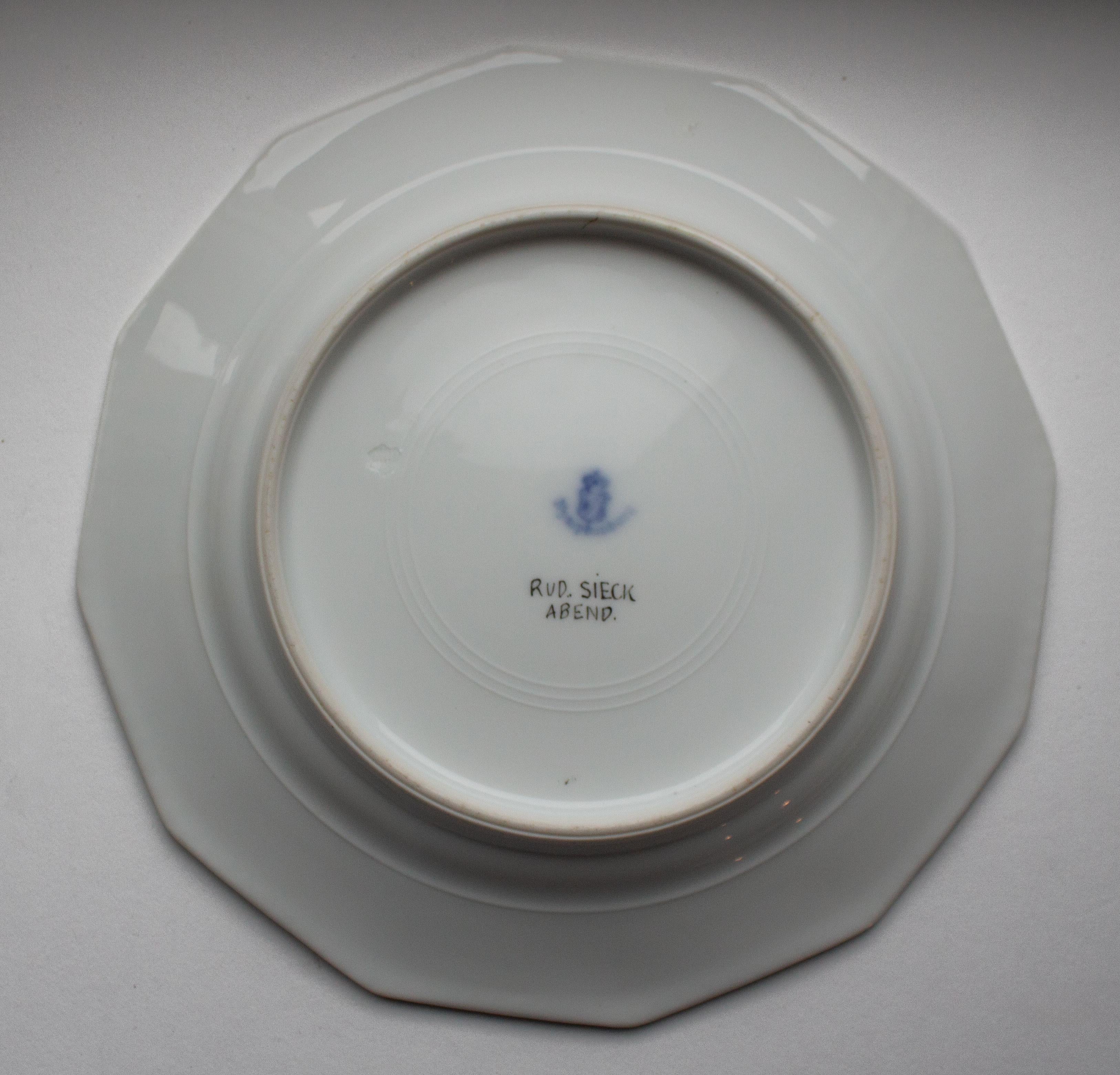 Satz von fünf handgemalten Nymphenburger 