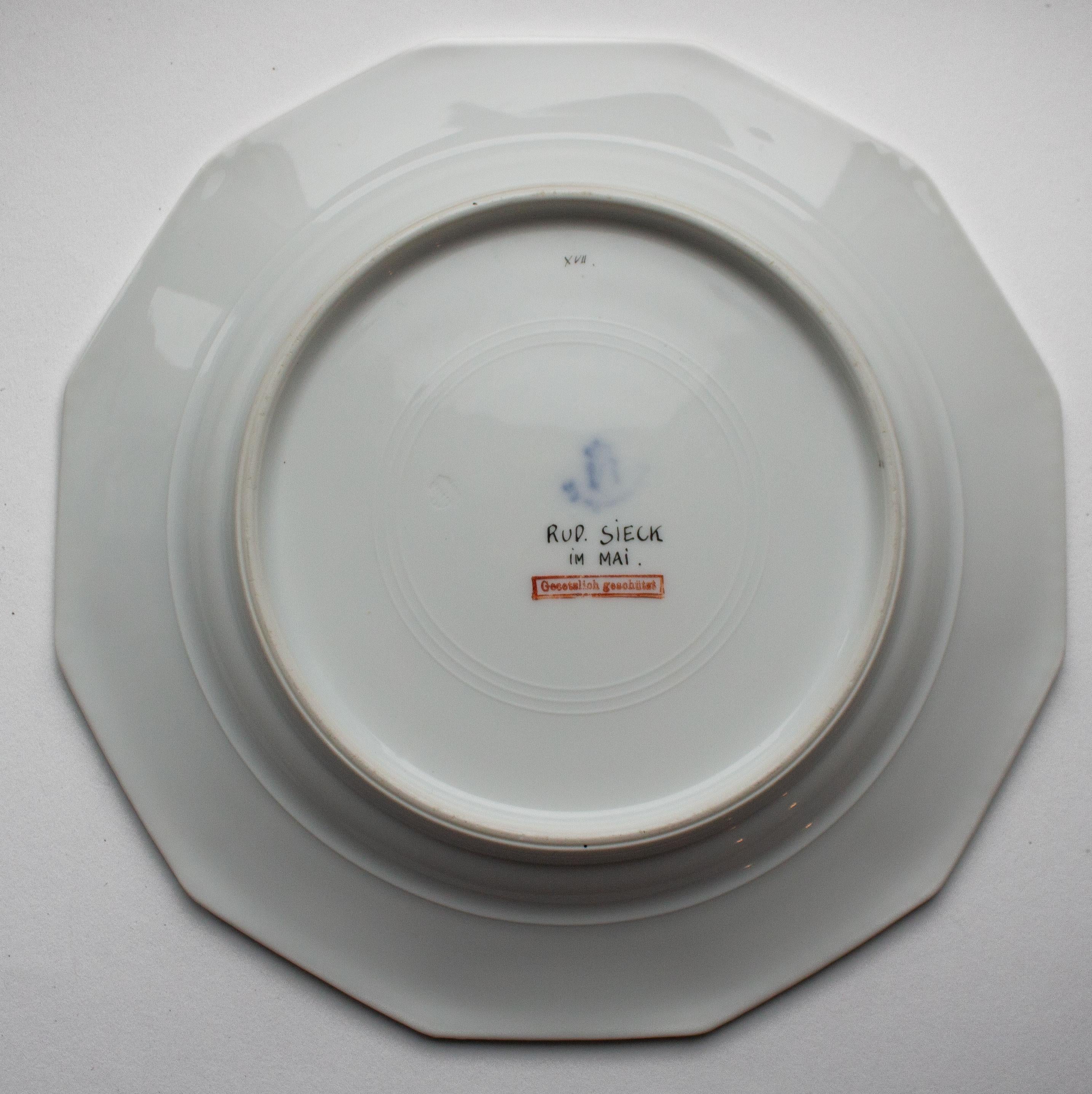 Satz von fünf handgemalten Nymphenburger 