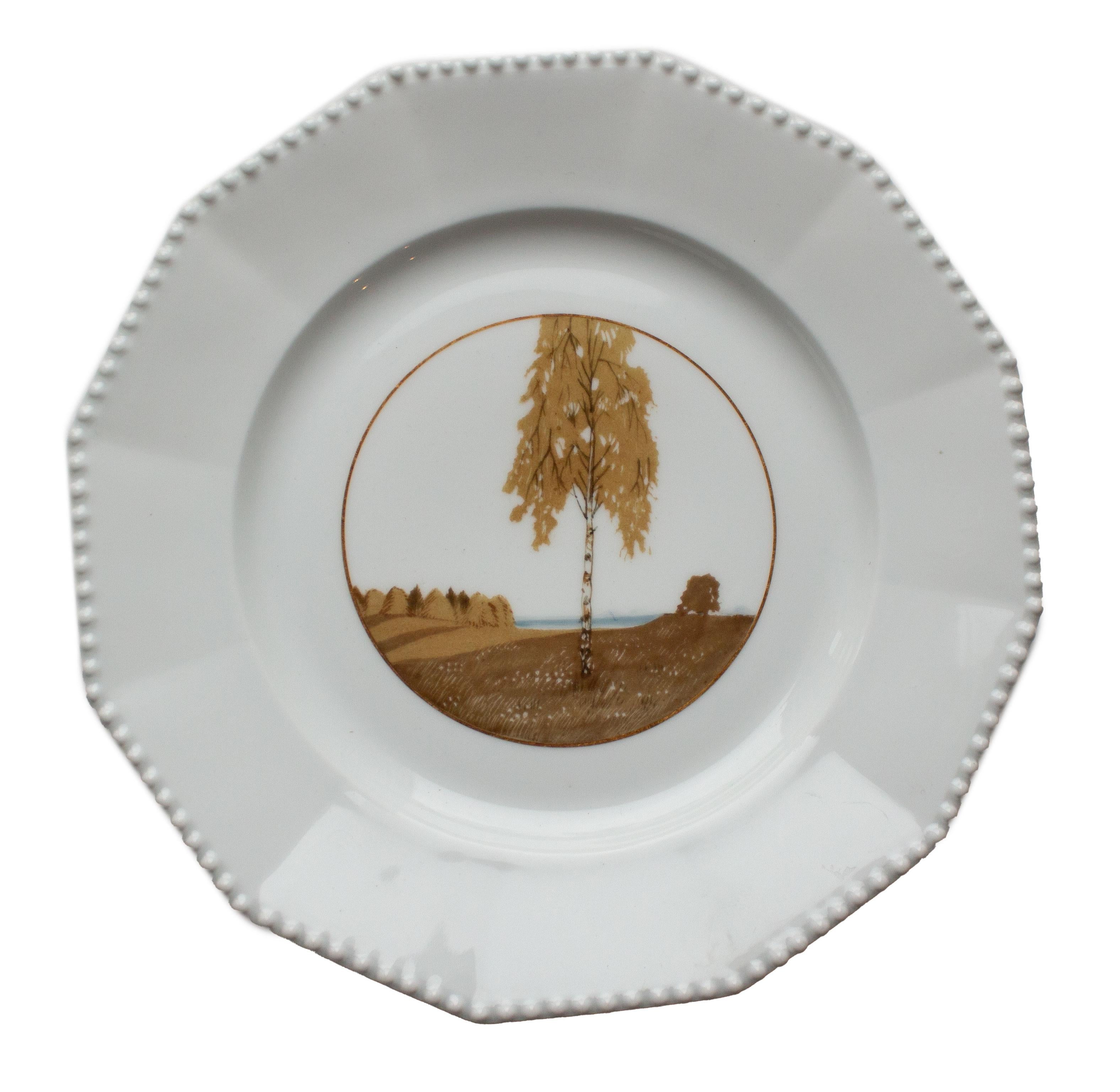 Satz von fünf handgemalten Nymphenburger 