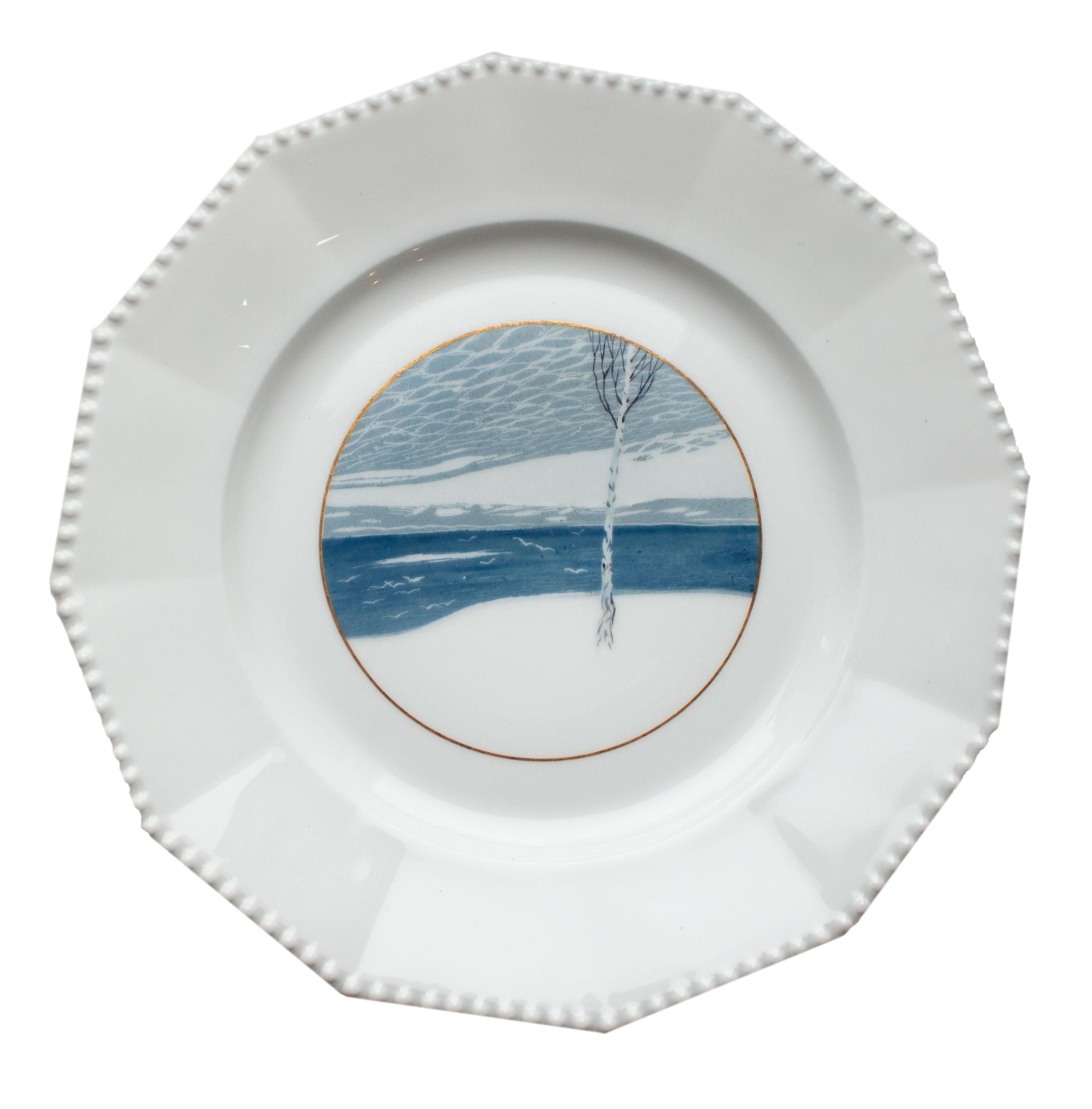 Satz von fünf handgemalten Nymphenburger 