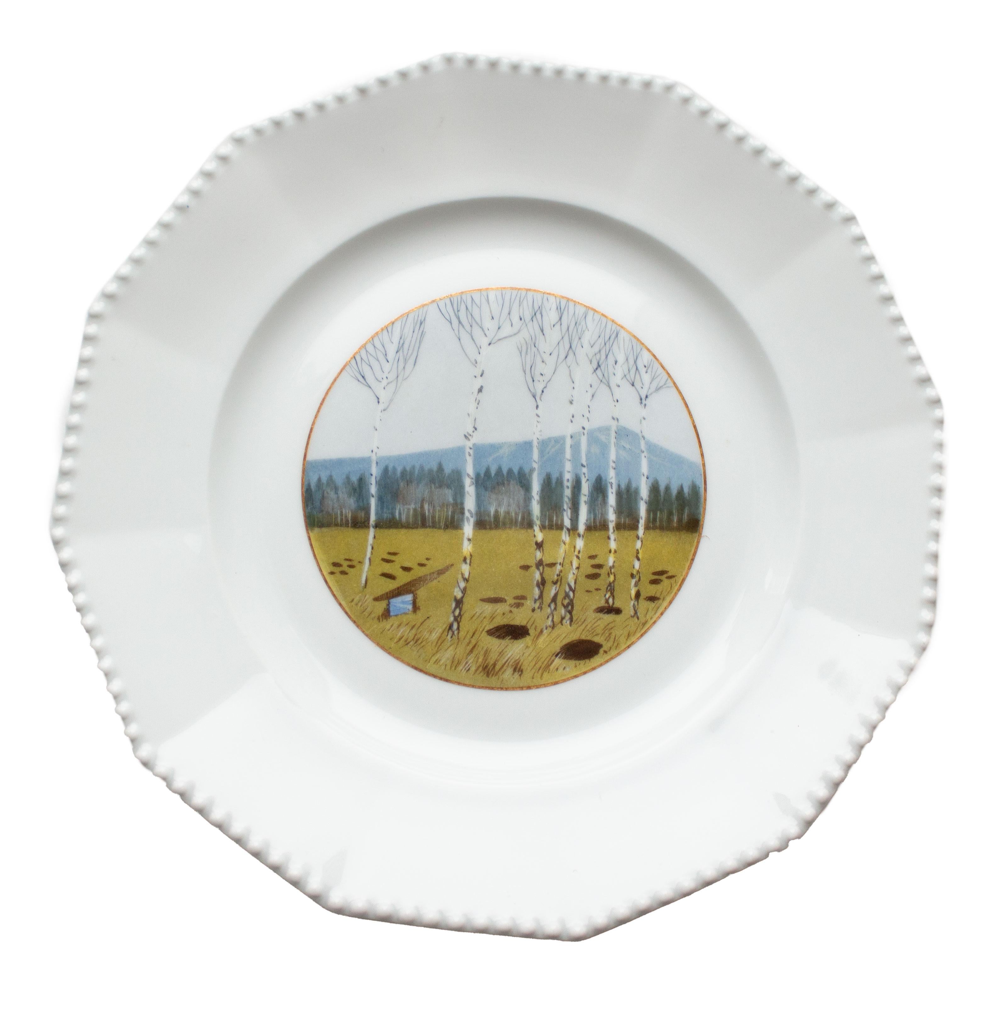 Satz von fünf handgemalten Nymphenburger 