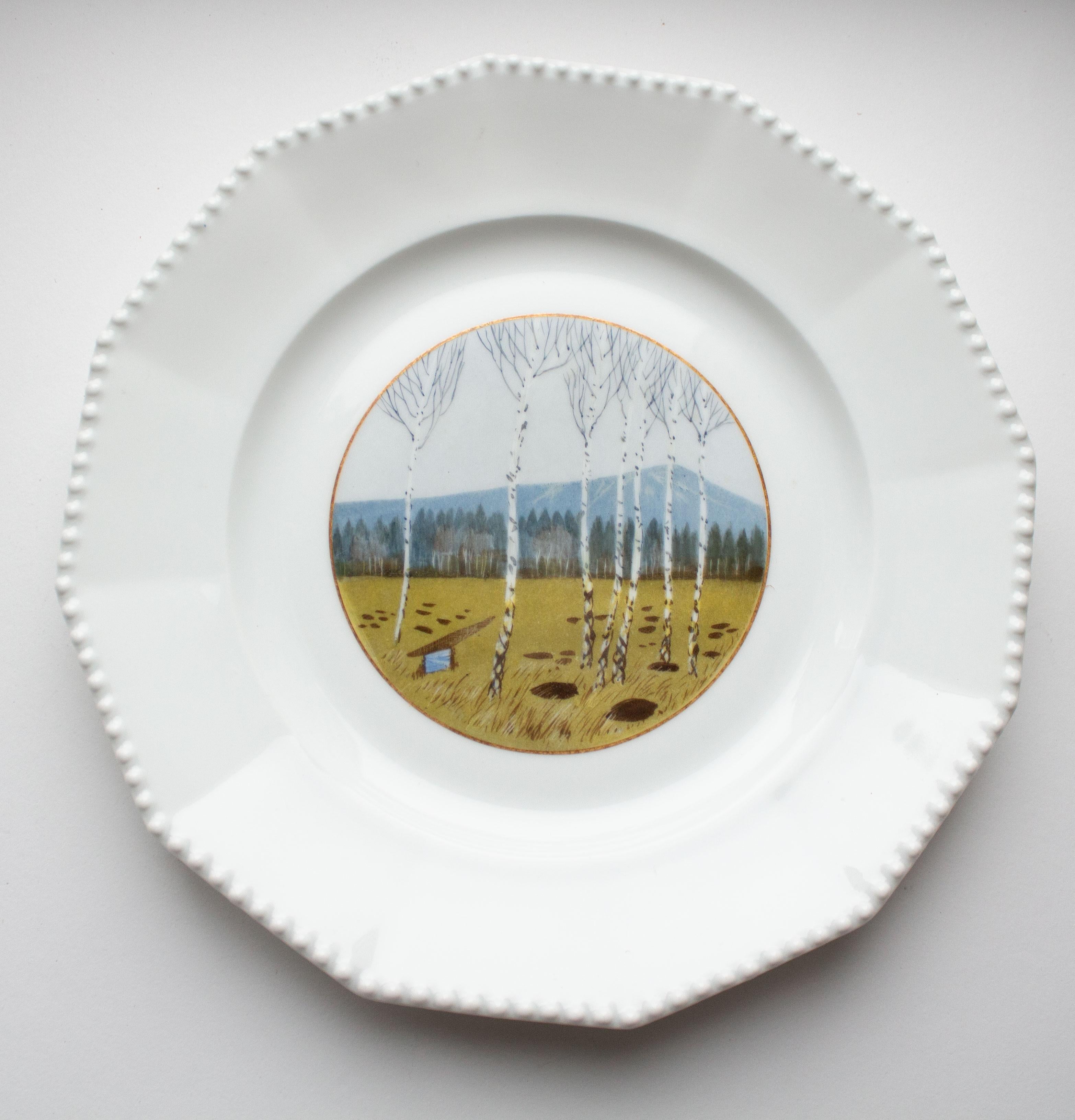 Satz von fünf handgemalten Nymphenburger 