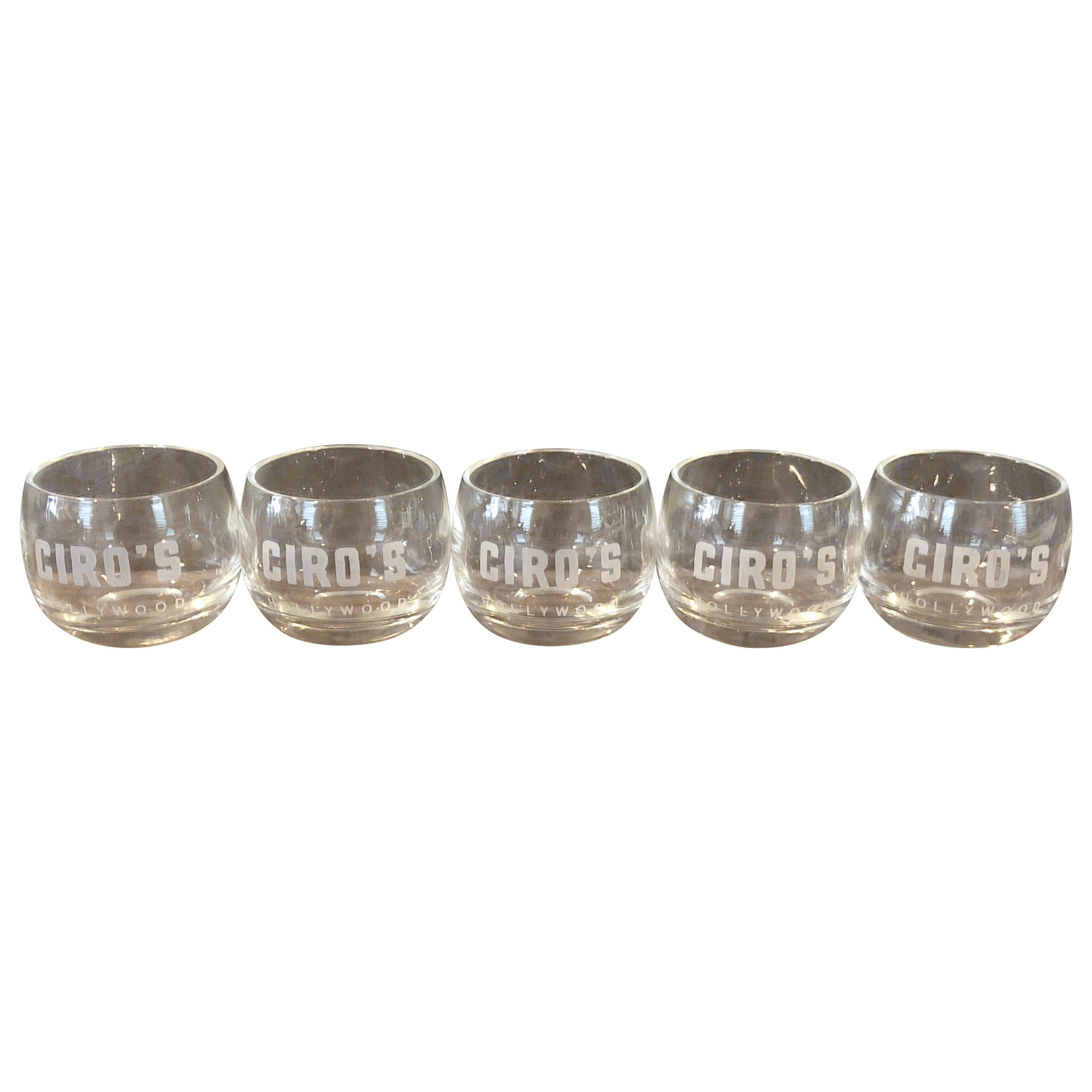 Set of Five Old Fashioned Glasses '6oz' from Ciro's Hollywood Barware