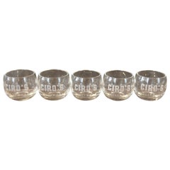 Vintage Set of Five Old Fashioned Glasses '6oz' from Ciro's Hollywood Barware