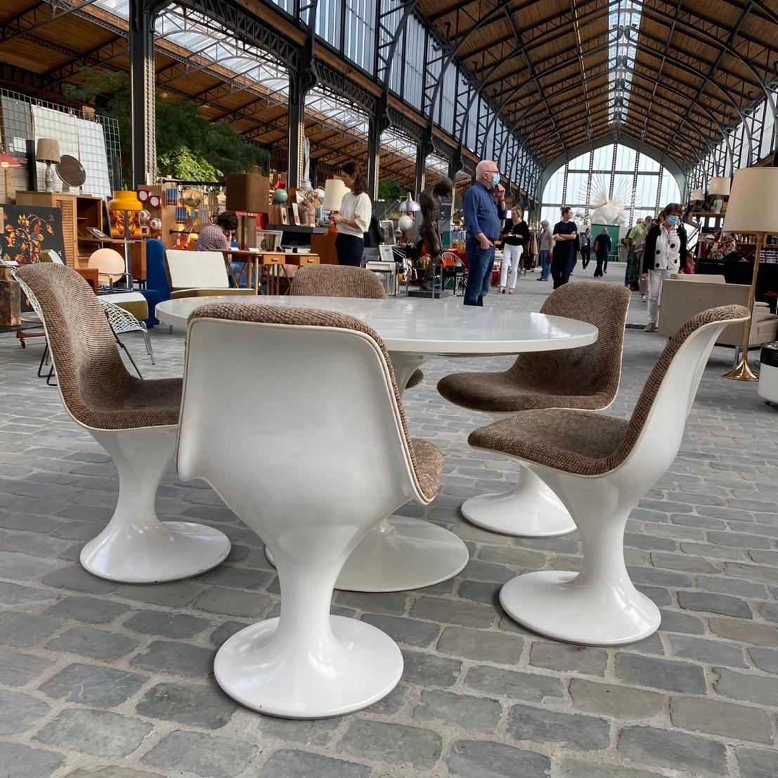 Ensemble de cinq chaises Orbit et table à manger originale de Vitra, Allemagne, 1965 en vente 5